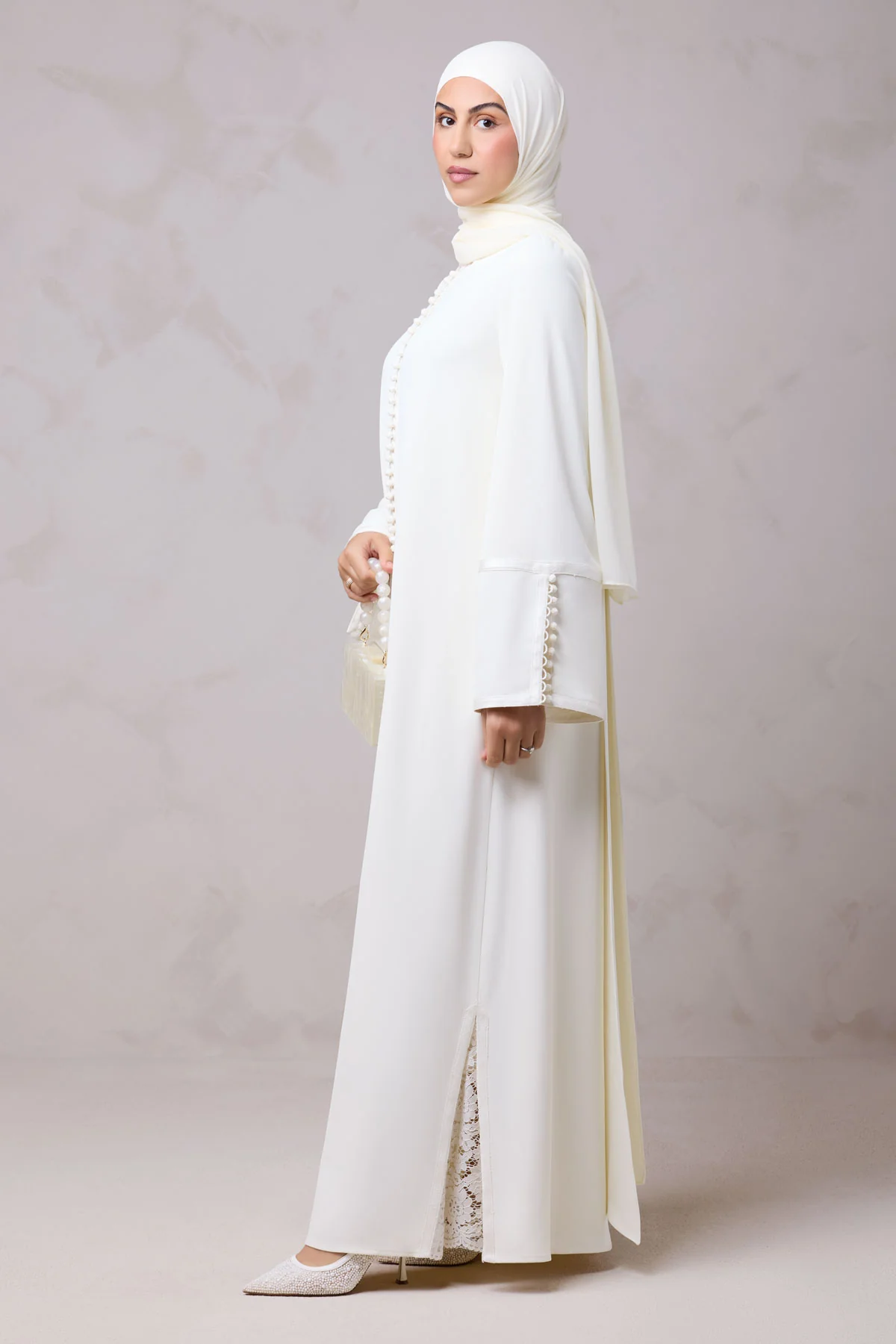 Layali Lace Embroidered Abaya & Hijab Set - Image 12