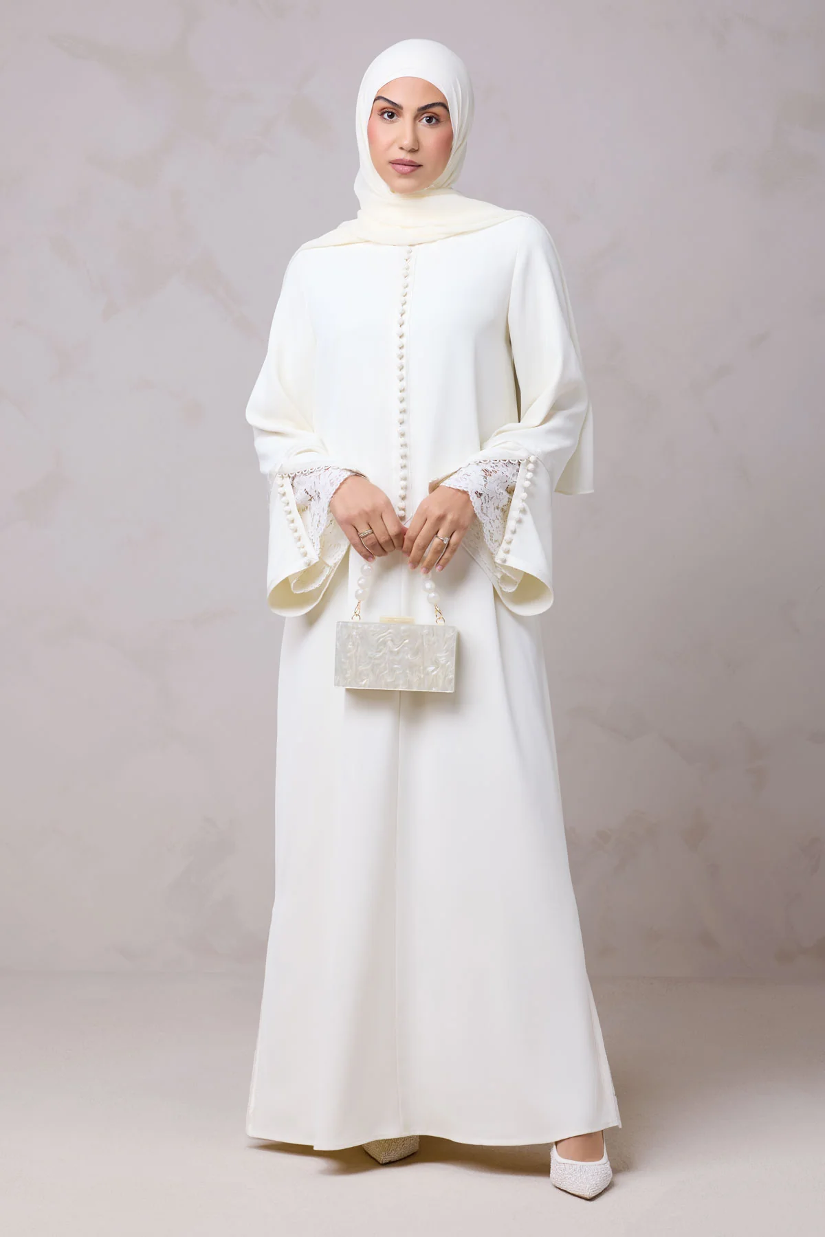 Layali Lace Embroidered Abaya & Hijab Set - Image 3