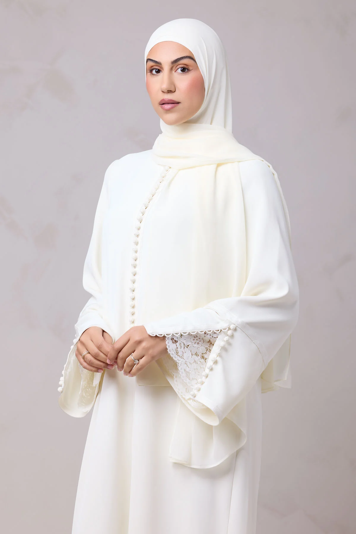 Layali Lace Embroidered Abaya & Hijab Set - Image 6