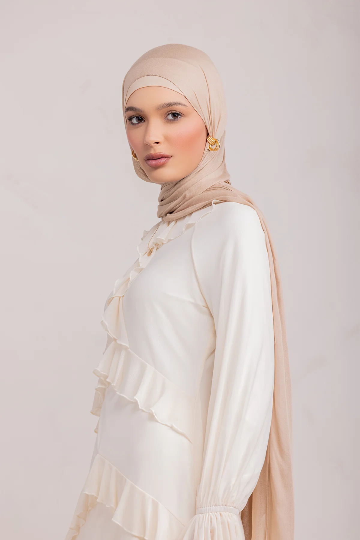 Layali Mesh Top & Pant Set- Off White - Image 12