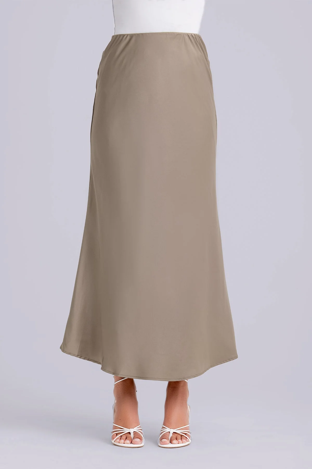 Layan Satin Top and Maxi Skirt Set- Moss - Image 6