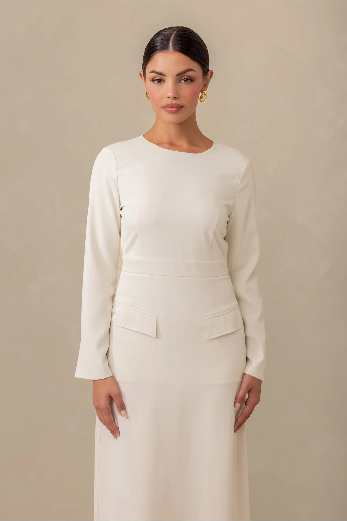 Love Me Always Long Sleeve Maxi Dress - Cream - Image 3