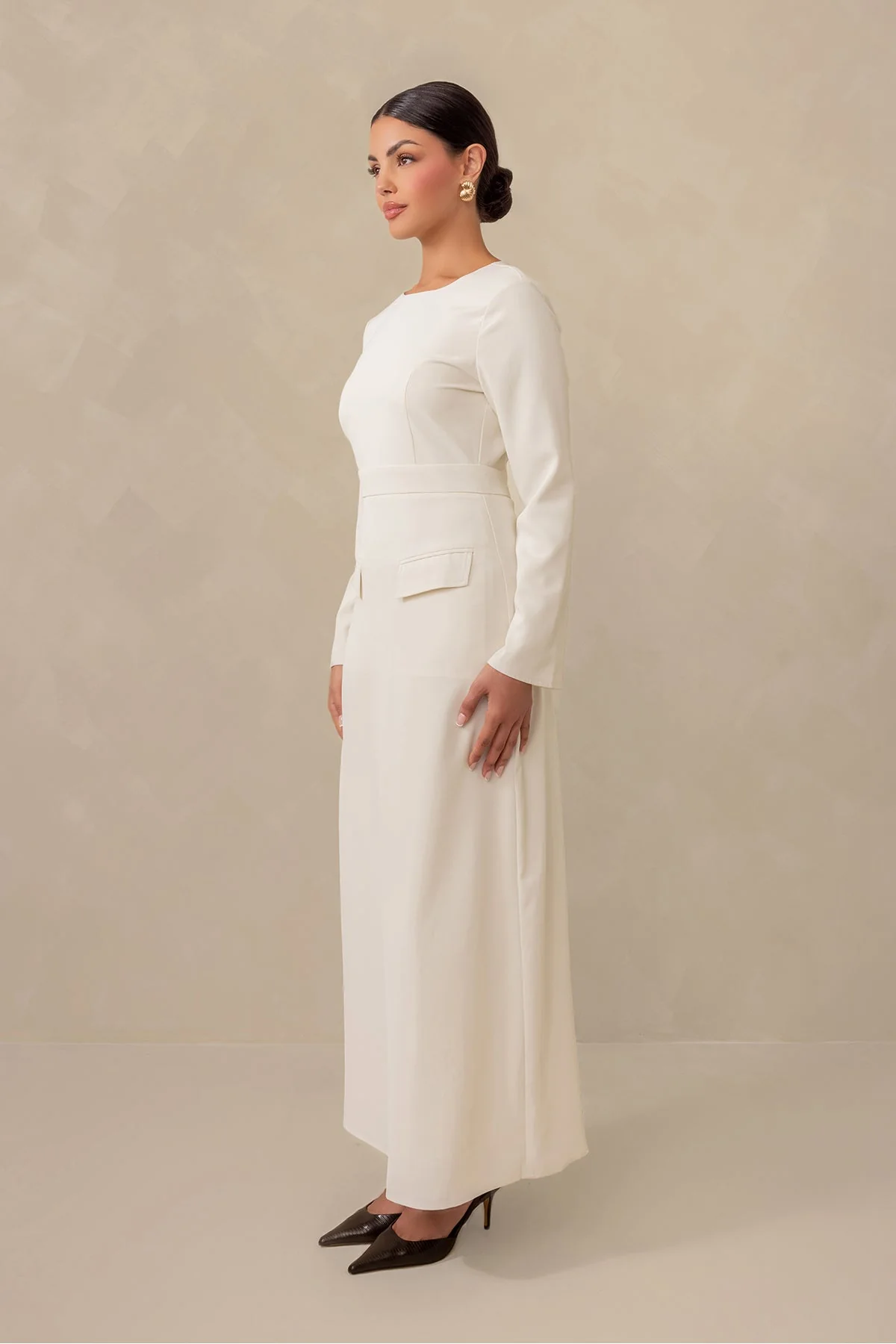 Love Me Always Long Sleeve Maxi Dress - Cream - Image 4