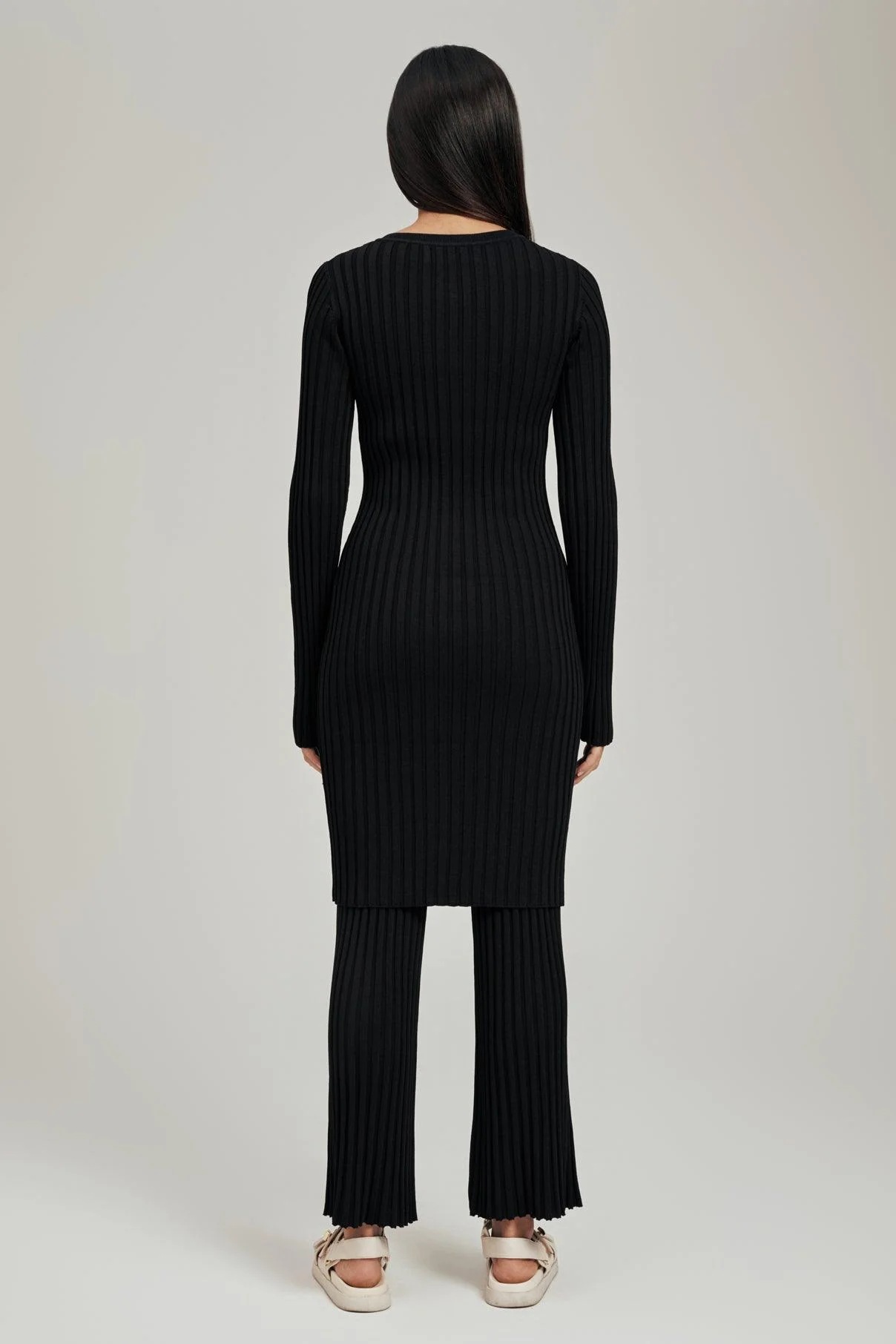 Luna Ribbed Knit Long Sleeve Cardigan - Image 4