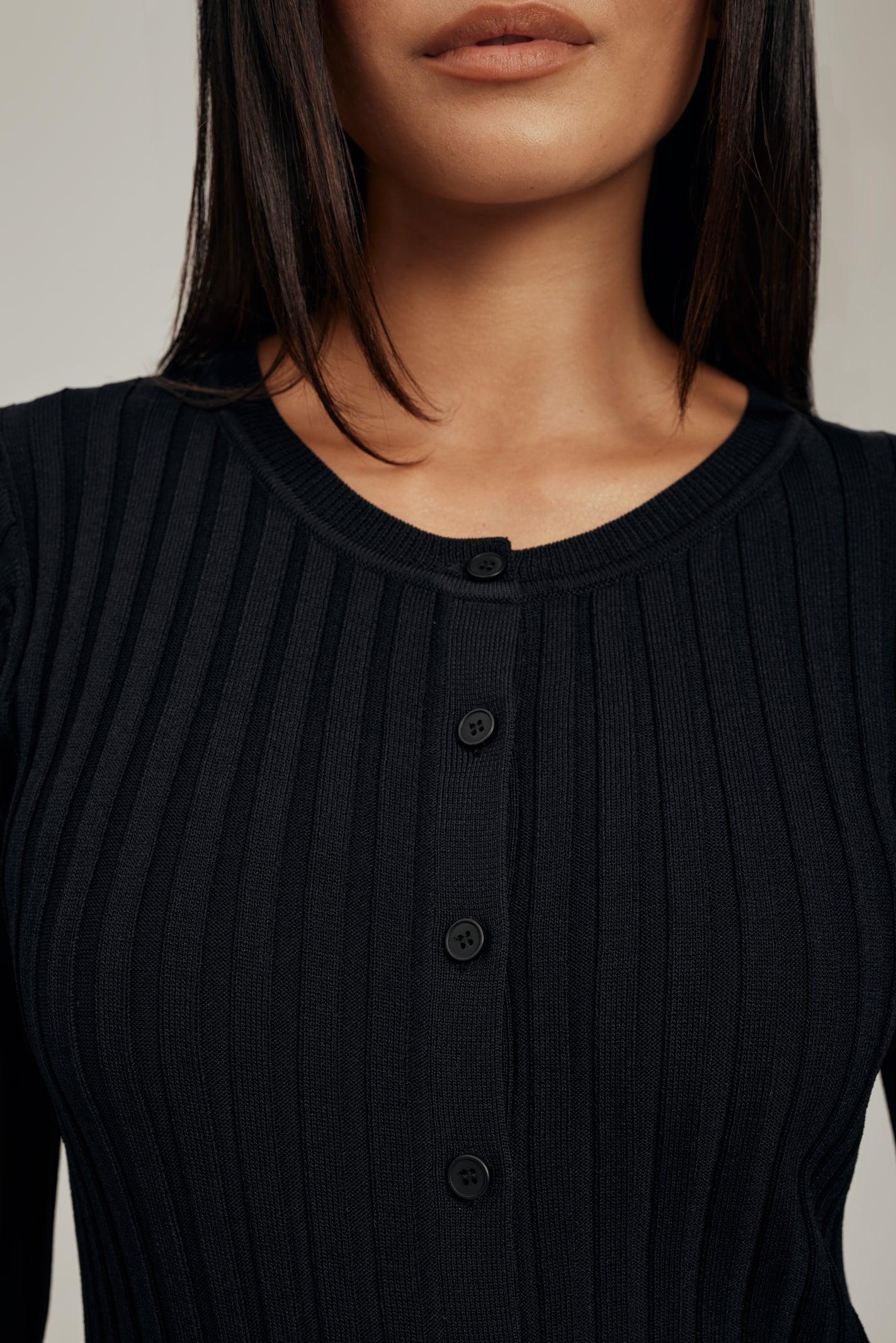 Luna Ribbed Knit Long Sleeve Cardigan - Image 7