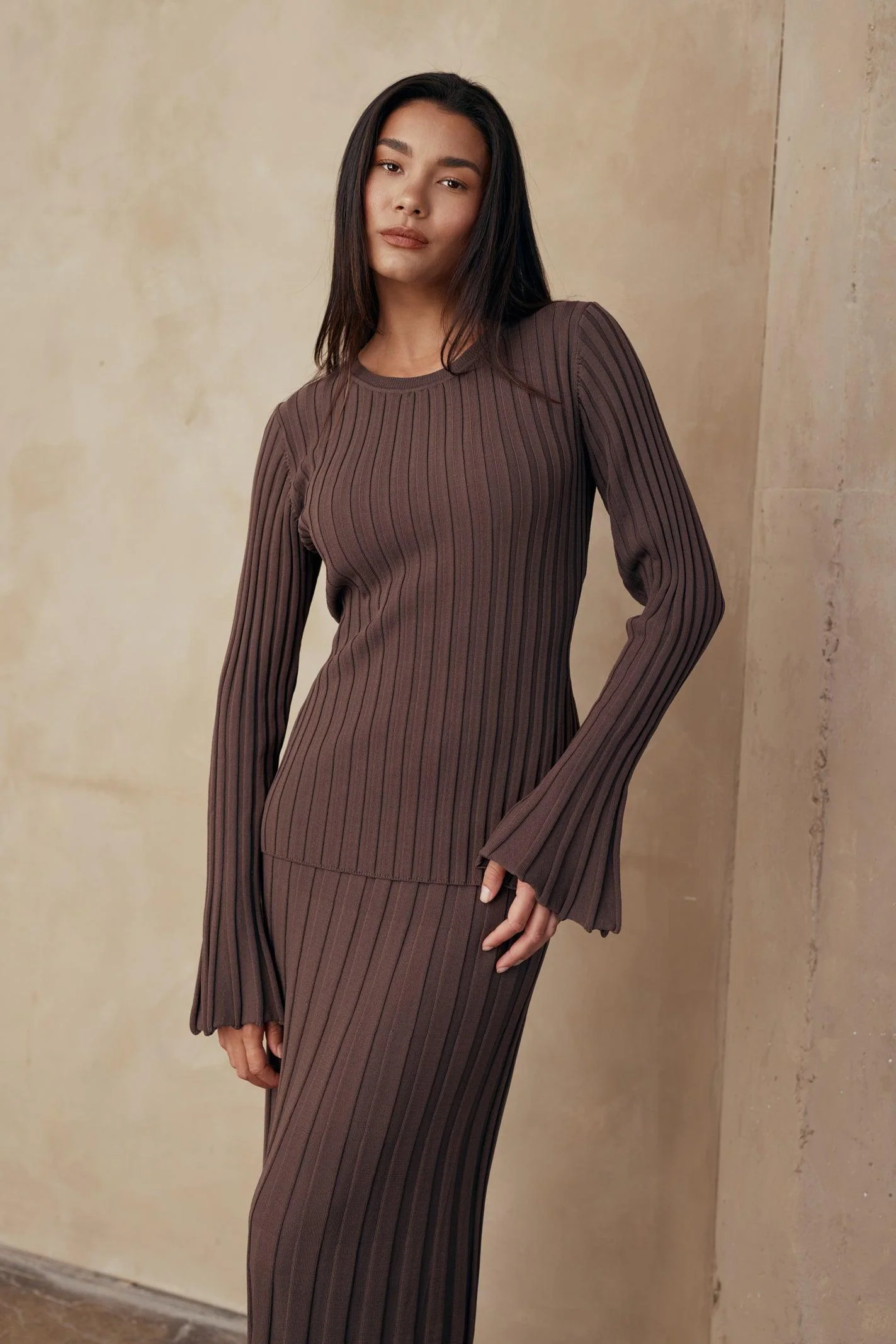 Luna Ribbed Knit Maxi Skirt - Image 8