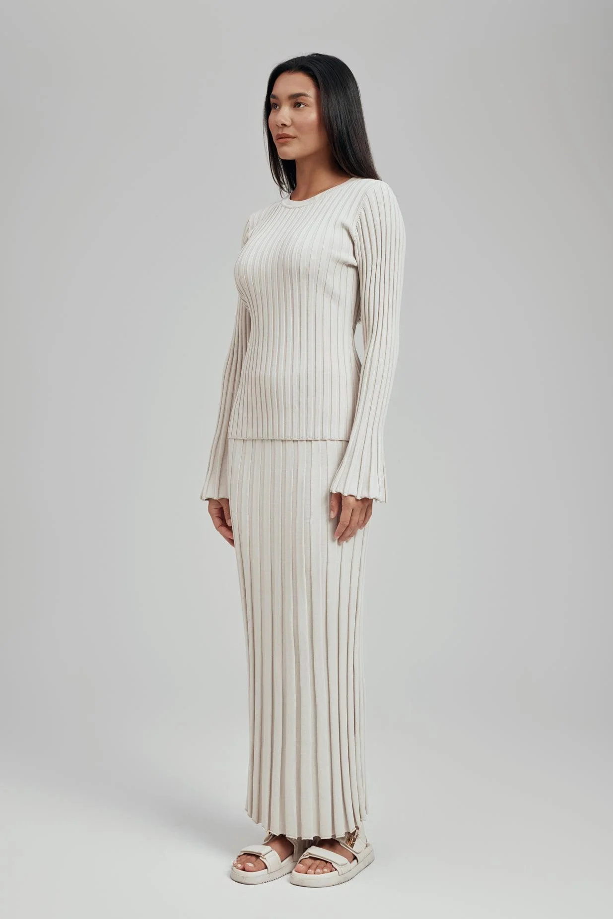 Luna Ribbed Knit Maxi Skirt - Image 5