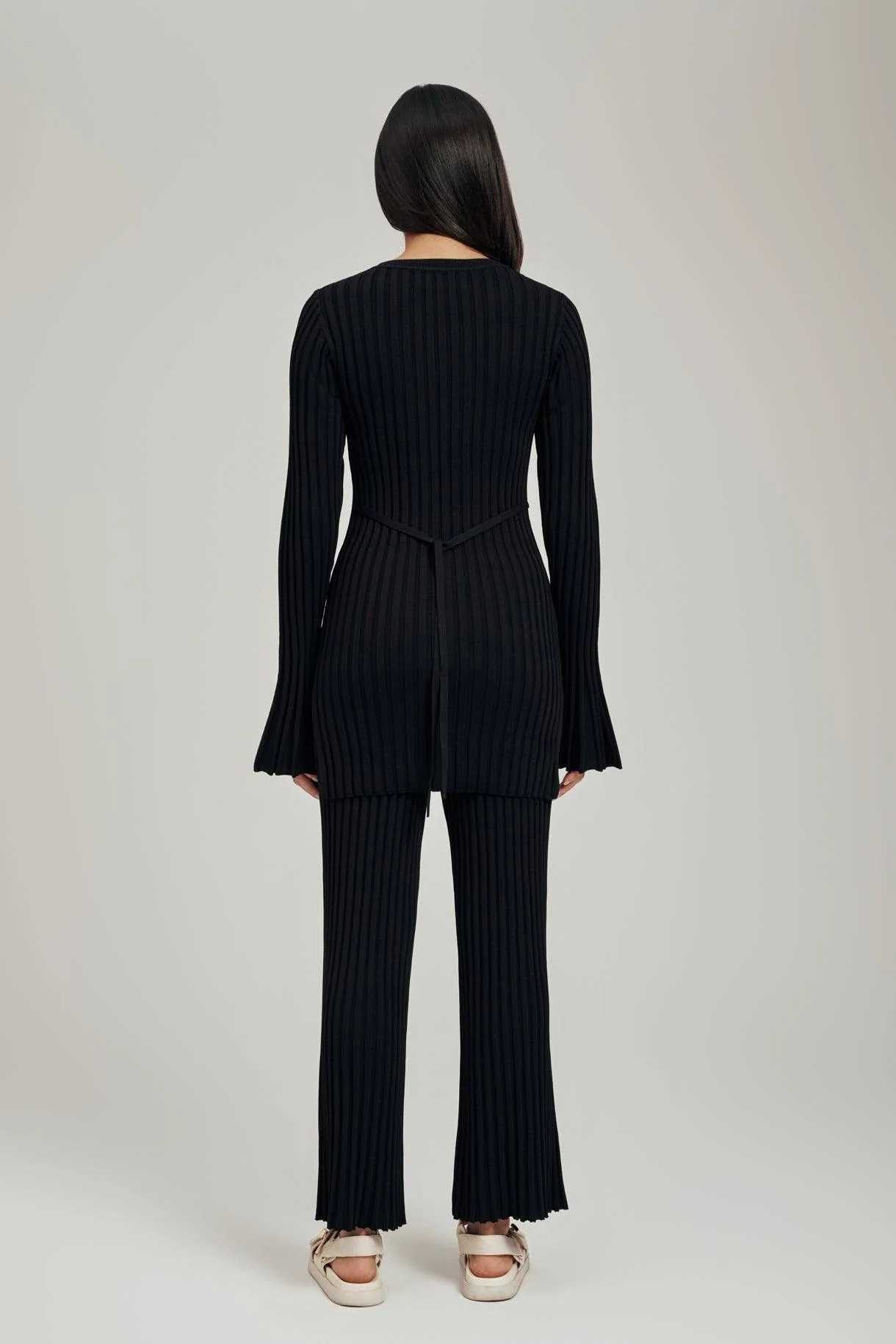 Luna Ribbed Knit Wide Leg Pant - Image 6