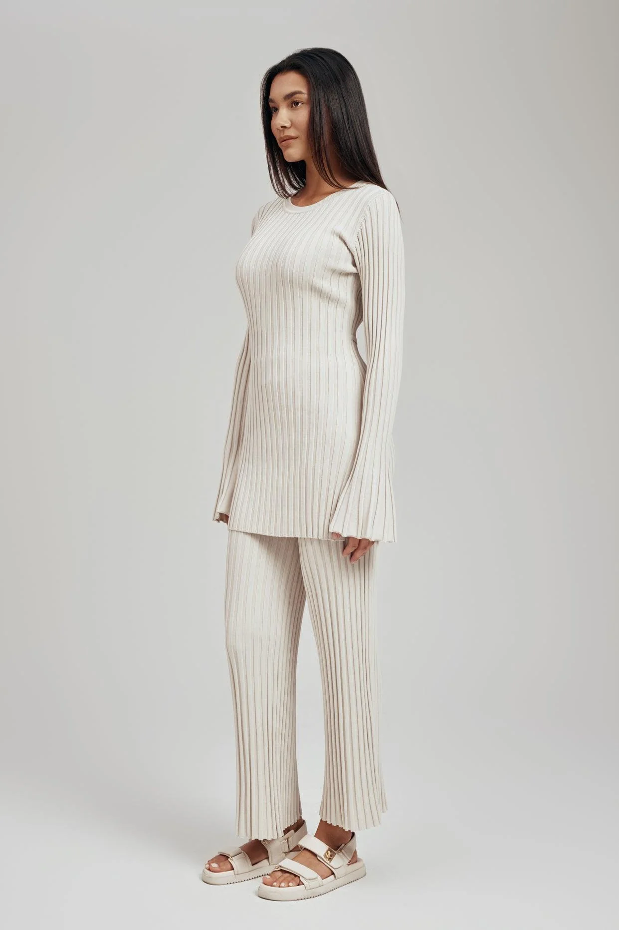 Luna Ribbed Knit Wide Leg Pant - Image 5