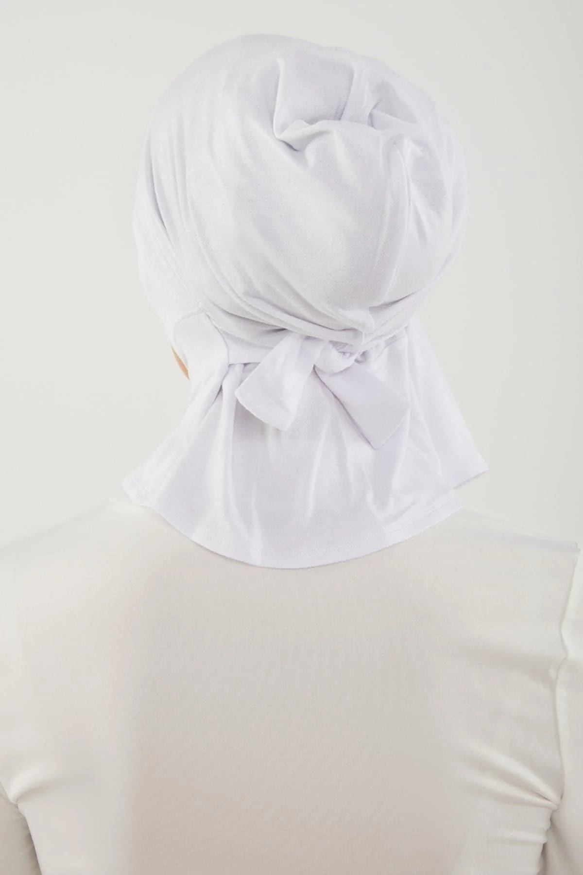Mia Mini Neck Cover Hijab- White - Image 3