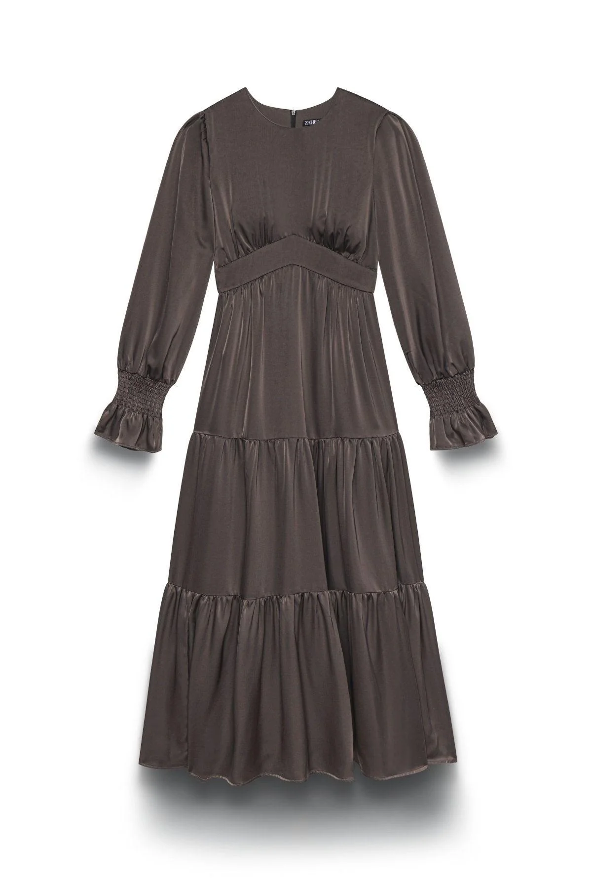 Milena Tiered Smock Maxi Dress - Brown - Image 6