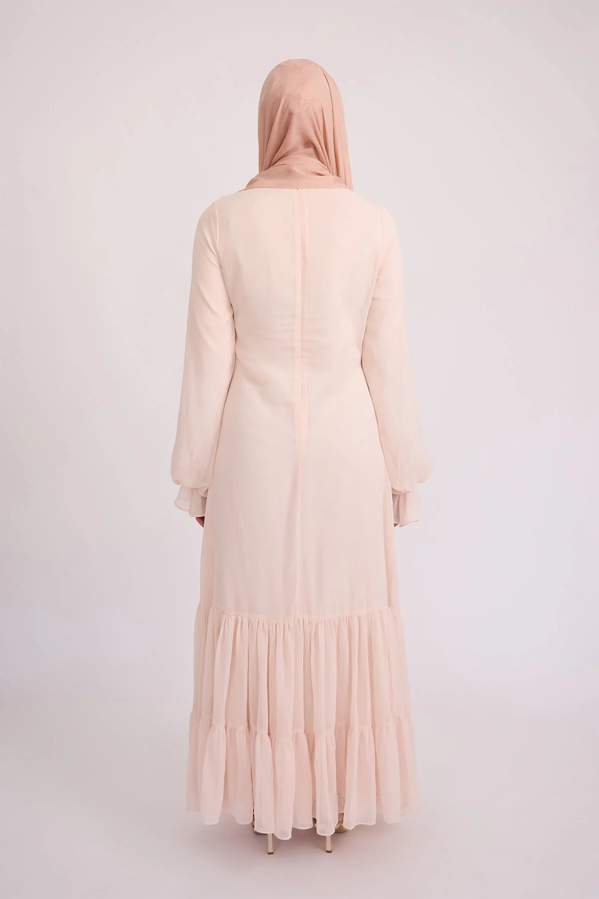 Mira Ruffle Long Sleeve Maxi Dress - Rose - Image 8
