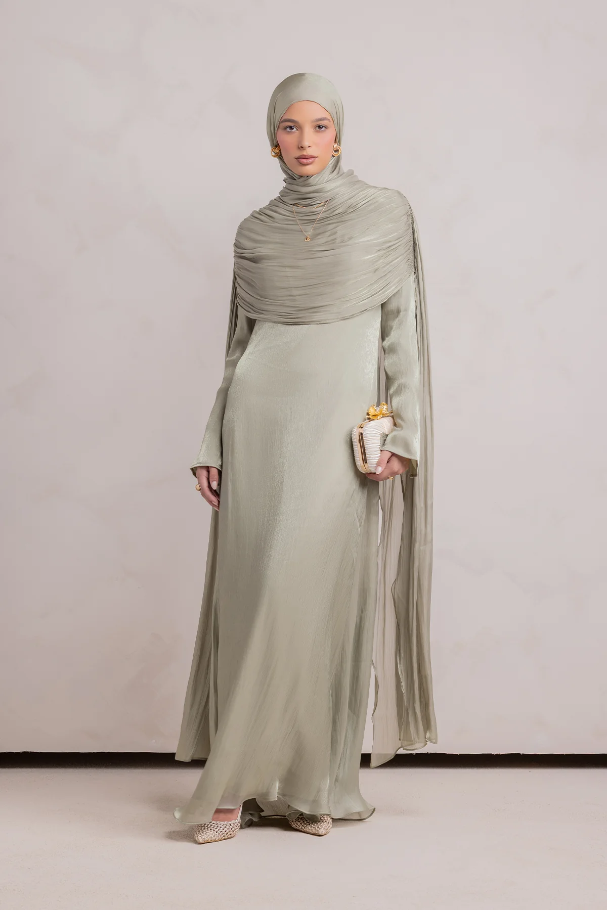 Muna Cape Gown - Eucalyptus Veil - Image 10