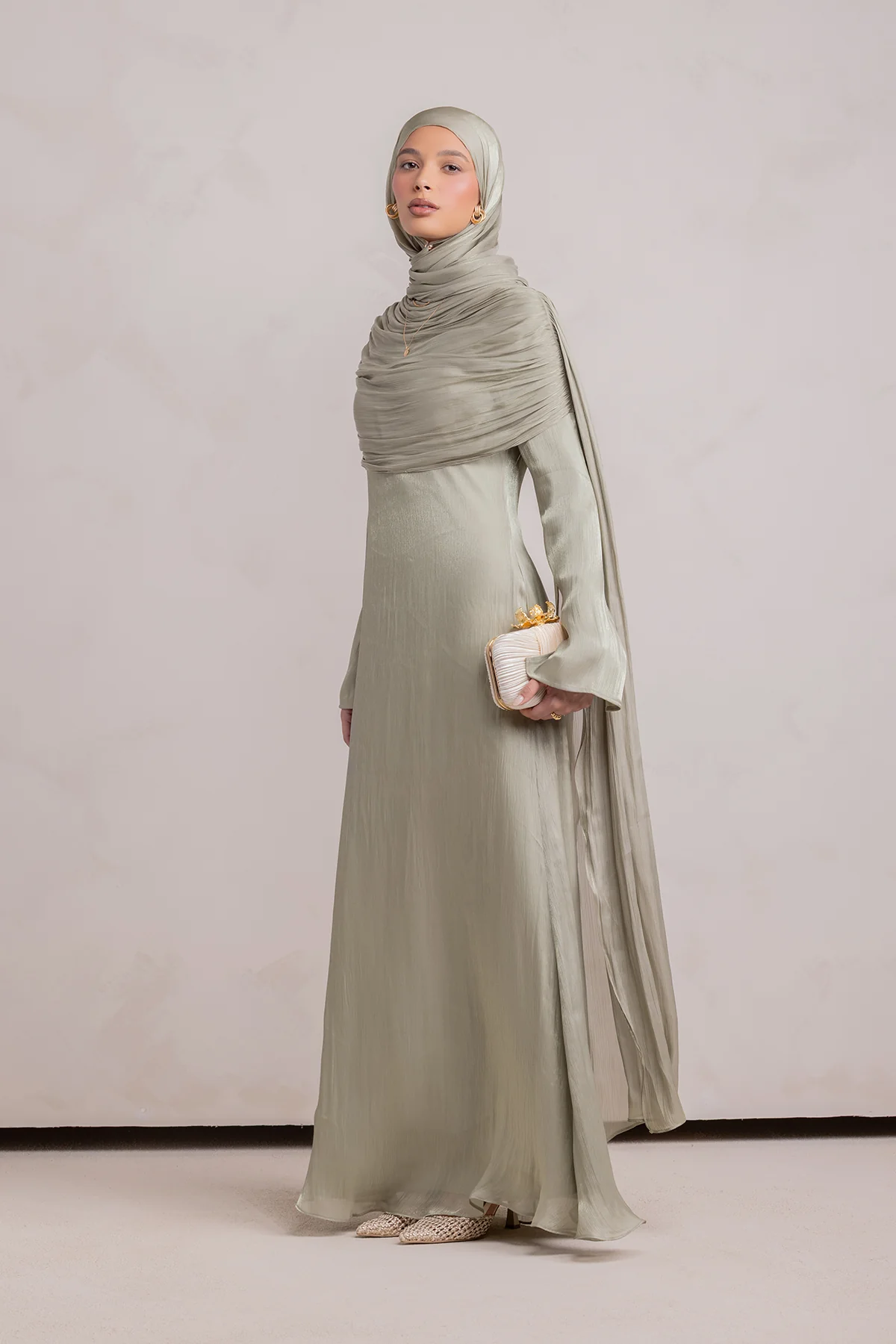Muna Cape Gown - Eucalyptus Veil - Image 12