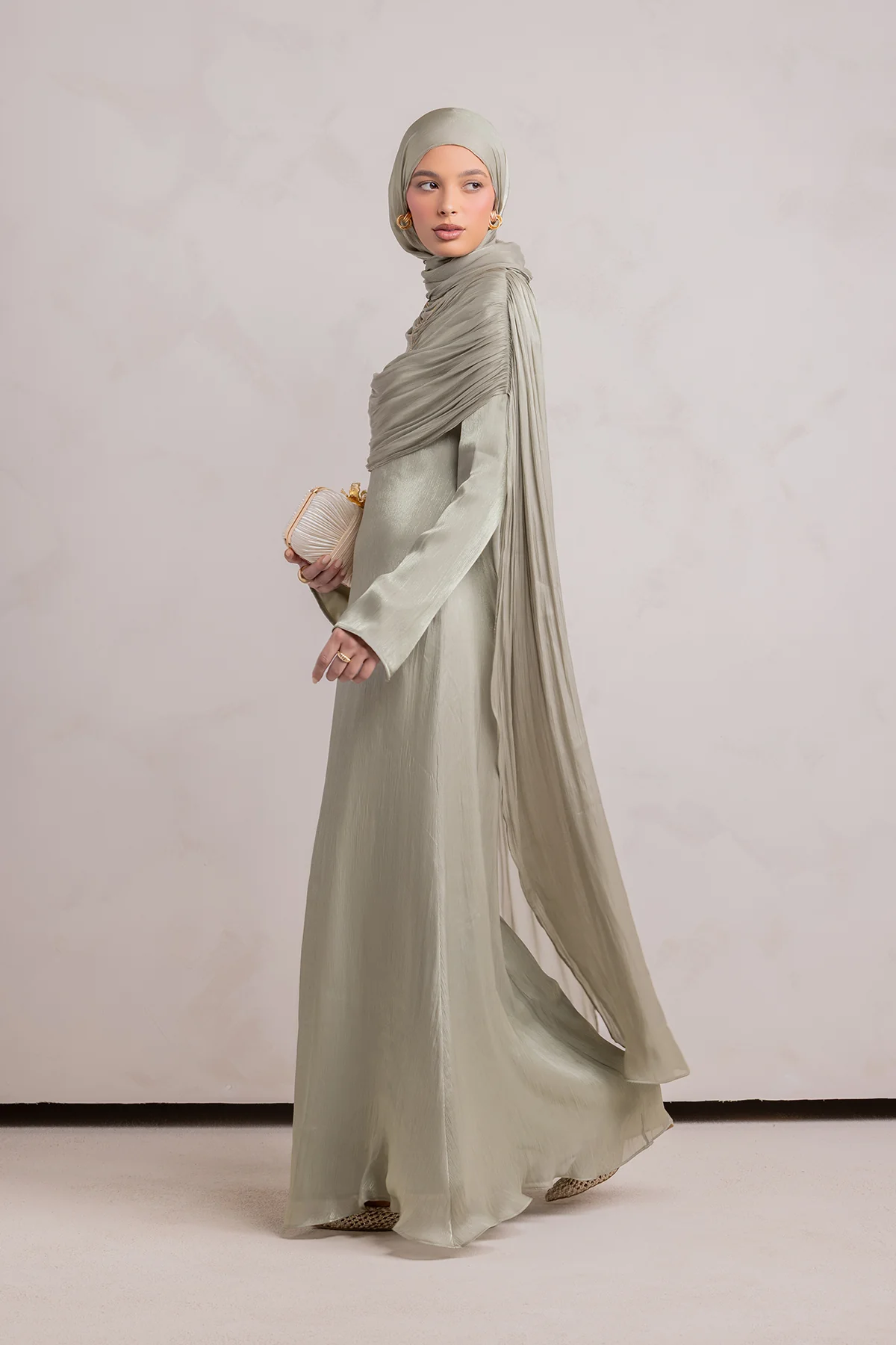 Muna Cape Gown - Eucalyptus Veil - Image 13