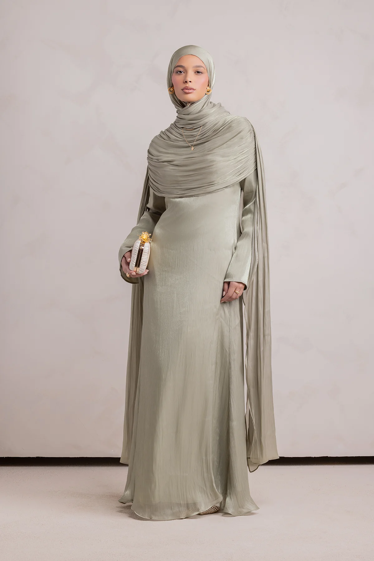 Muna Cape Gown - Eucalyptus Veil - Image 14
