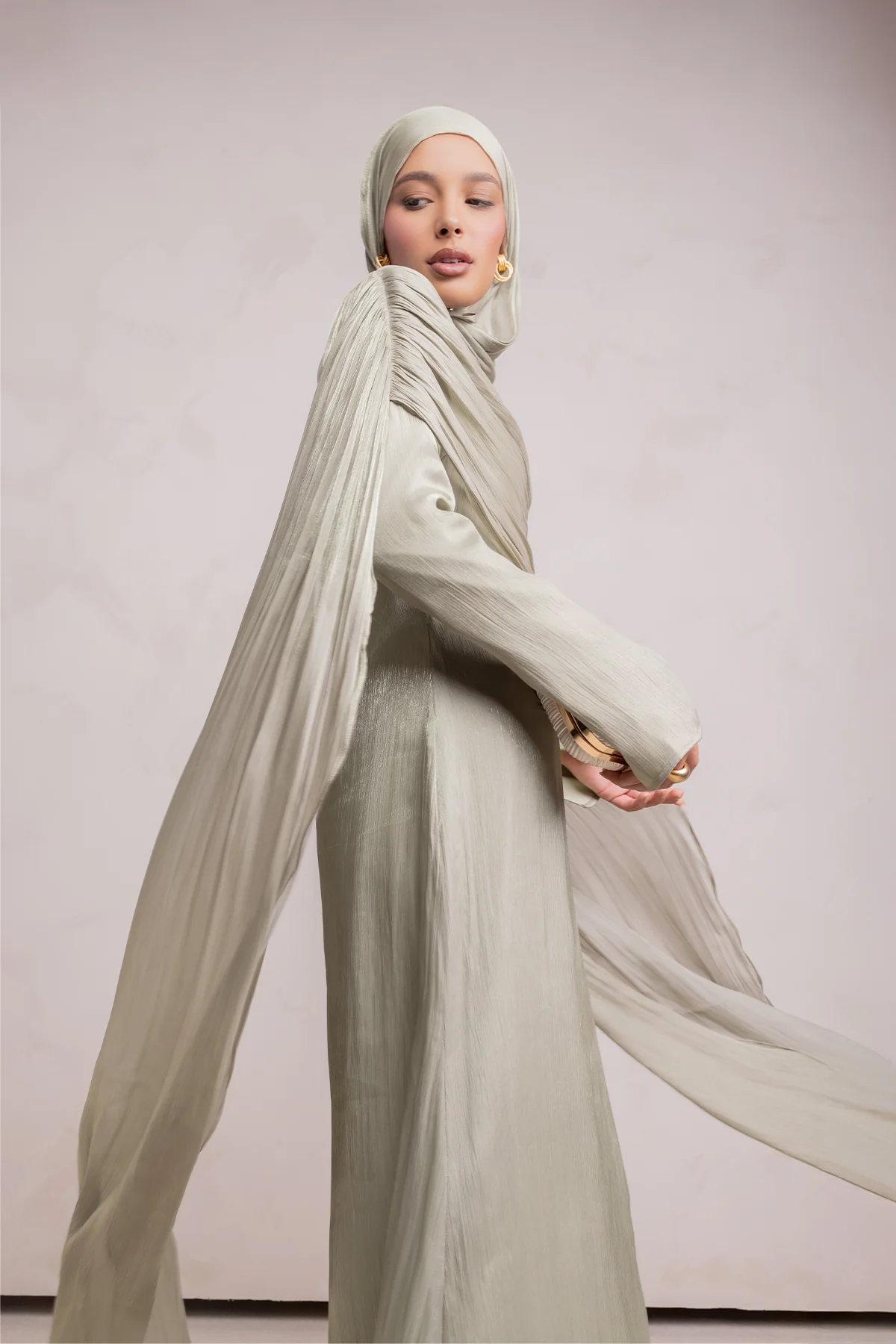 Muna Cape Gown - Eucalyptus Veil - Image 16
