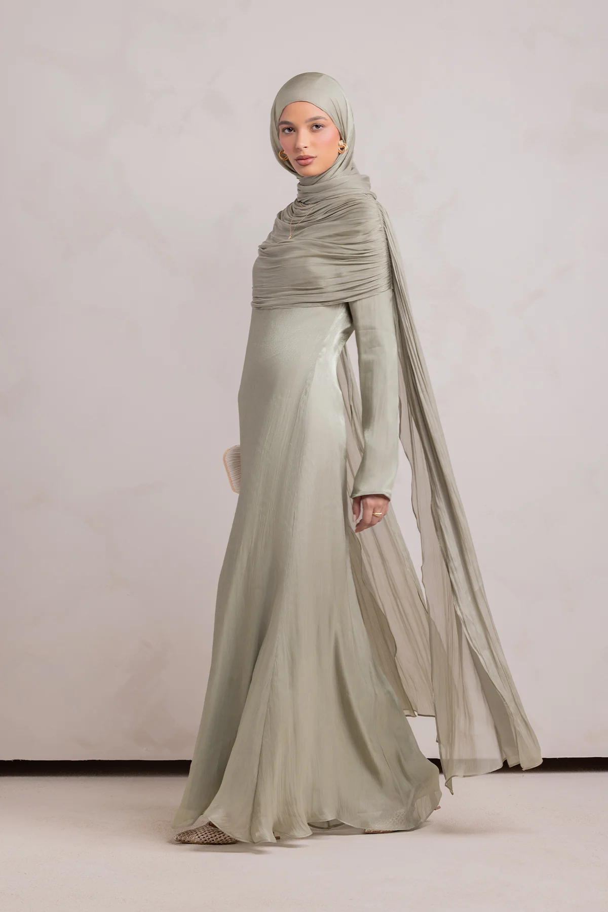 Muna Cape Gown - Eucalyptus Veil - Image 17