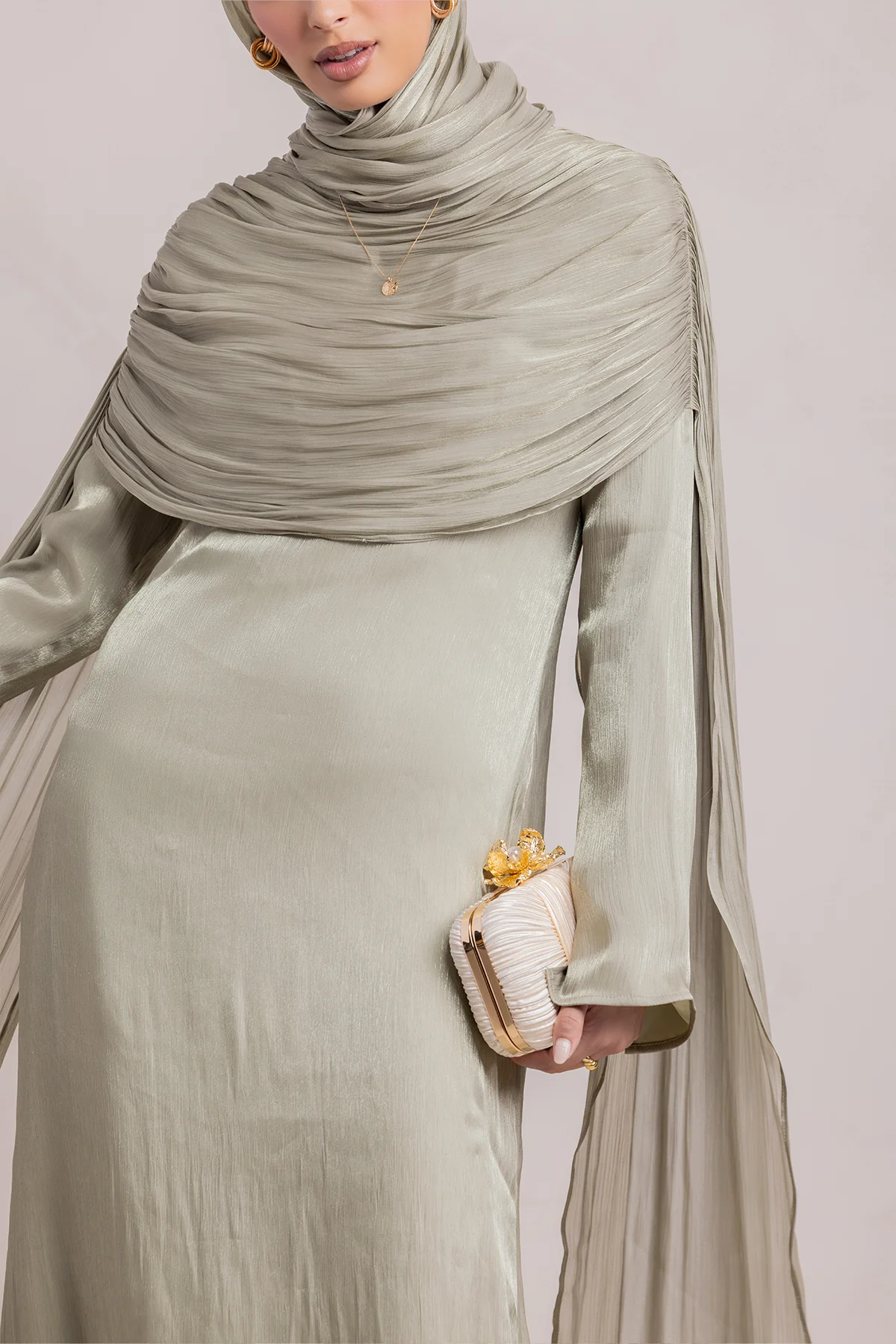 Muna Cape Gown - Eucalyptus Veil - Image 4