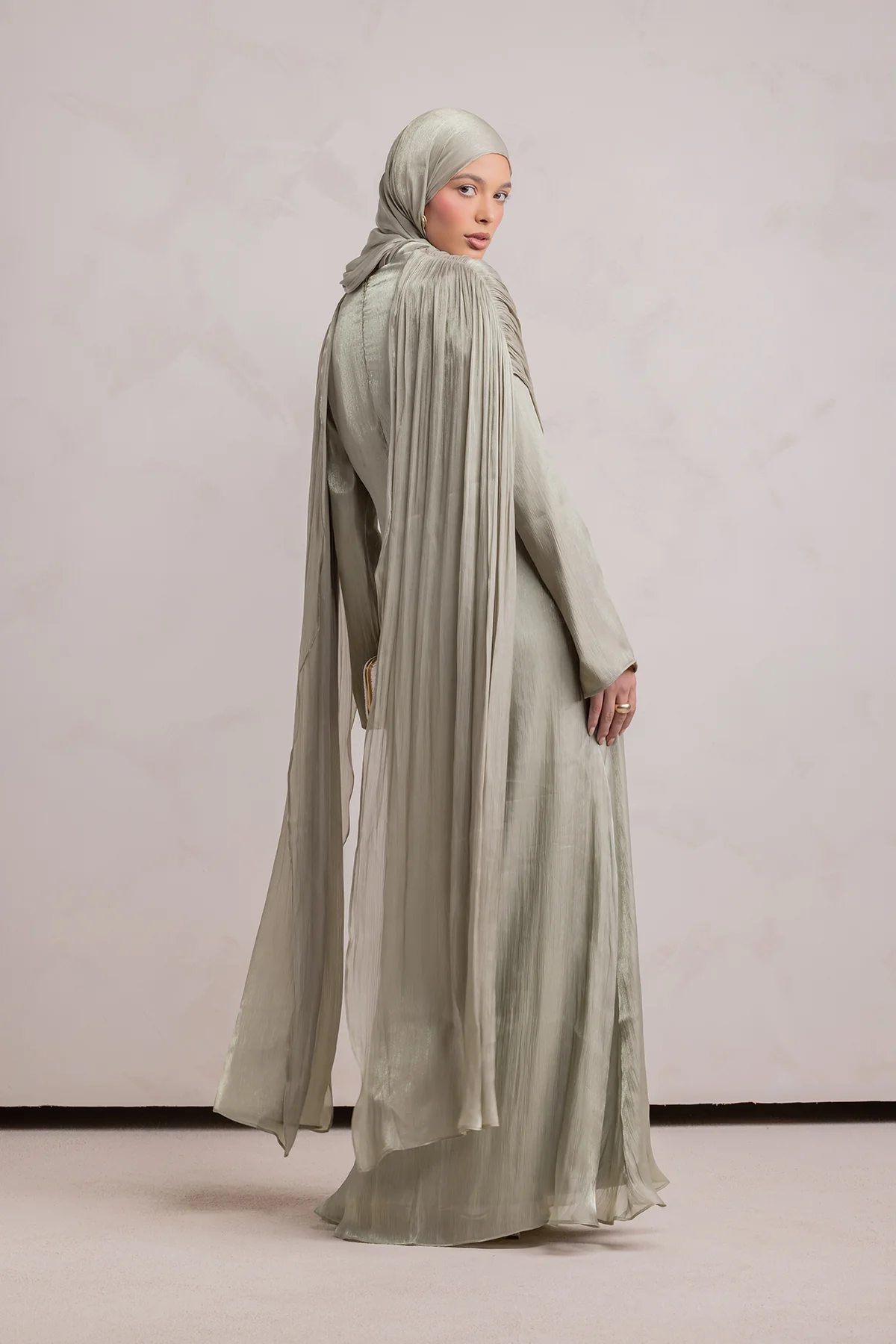 Muna Cape Gown - Eucalyptus Veil - Image 5