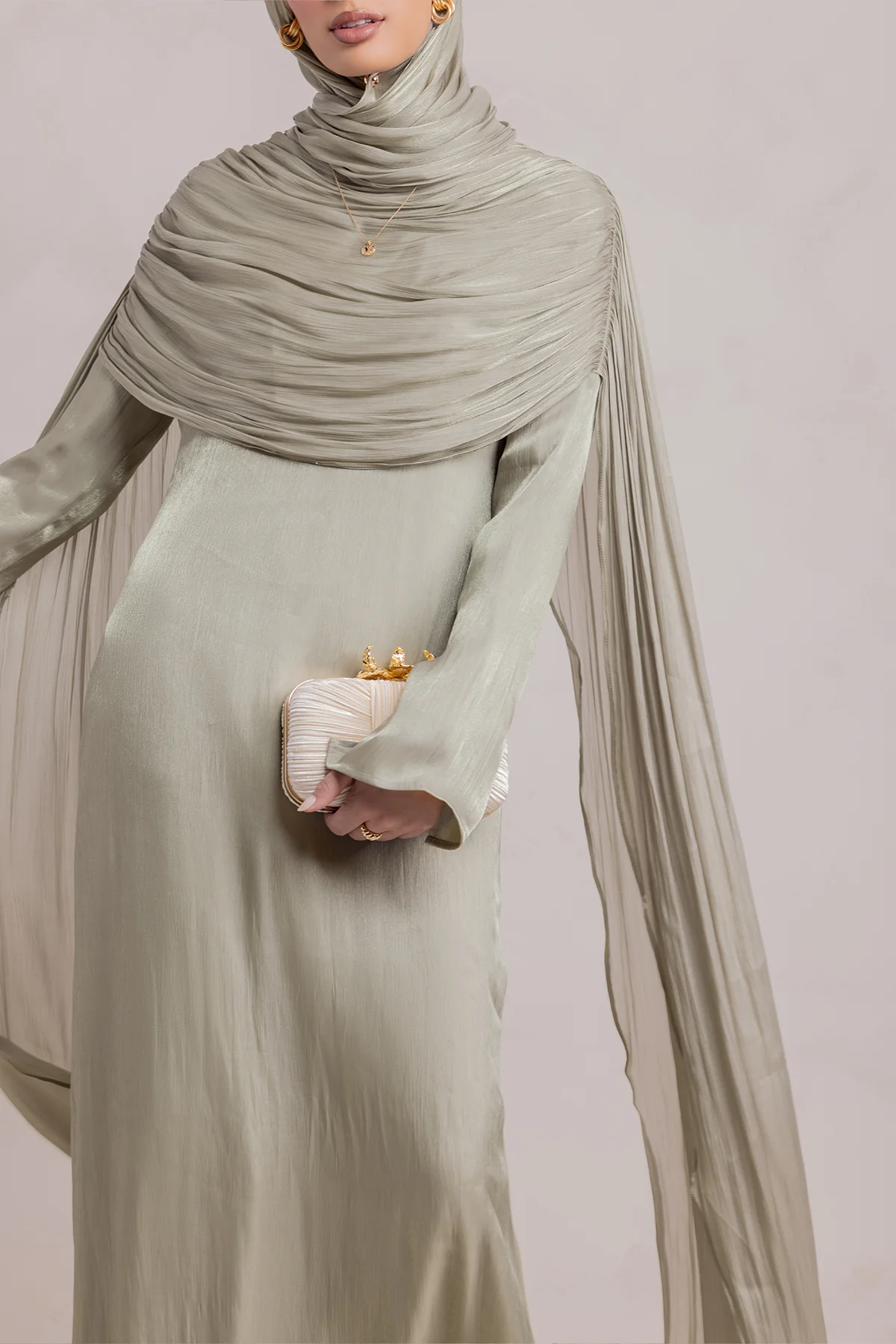 Muna Cape Gown - Eucalyptus Veil - Image 6