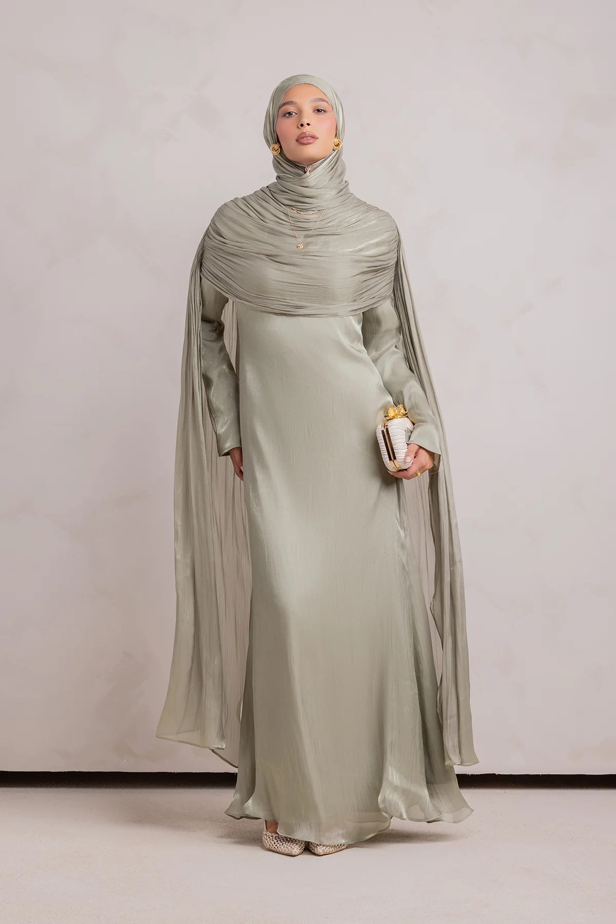 Muna Cape Gown - Eucalyptus Veil - Image 8