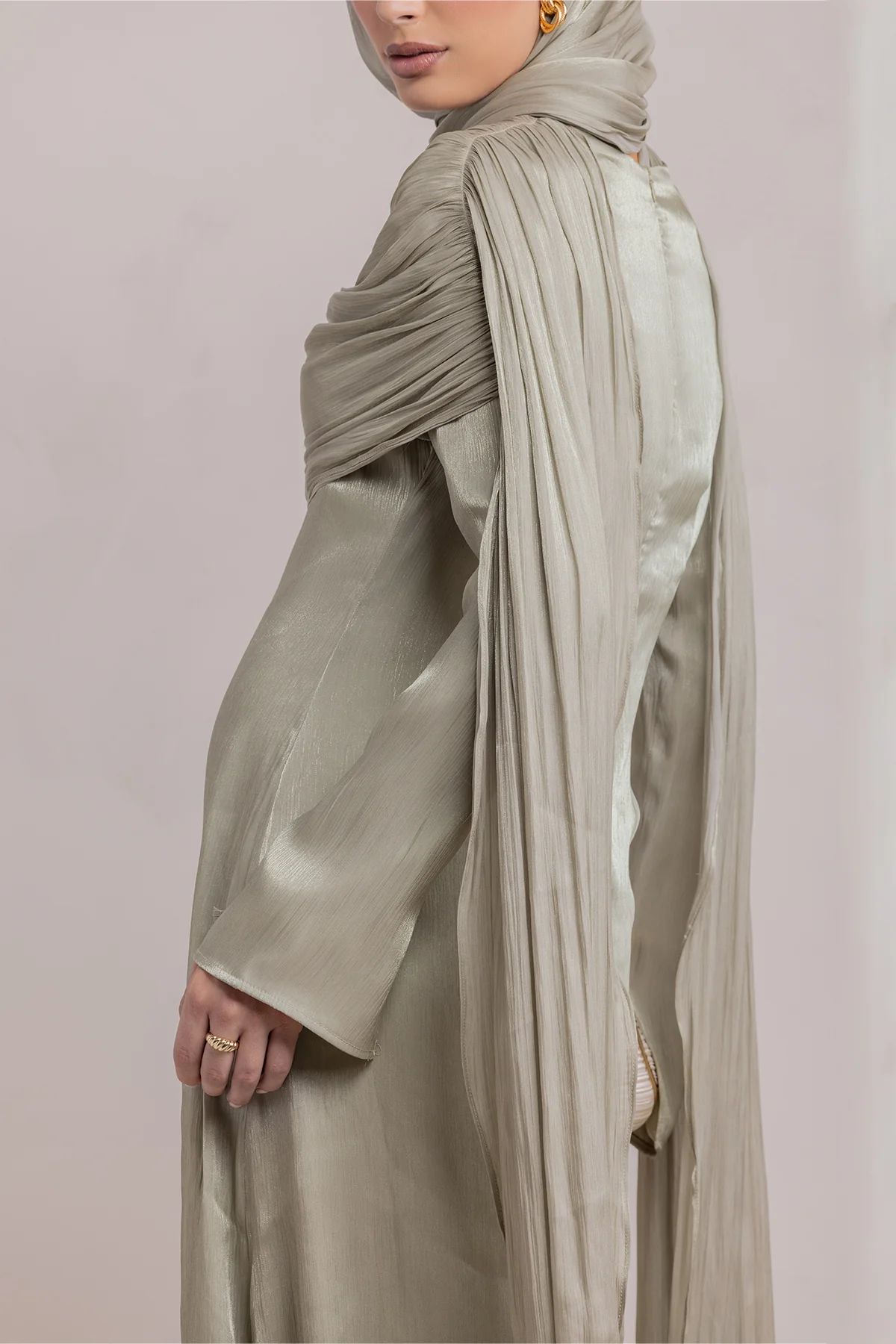 Muna Cape Gown - Eucalyptus Veil - Image 9