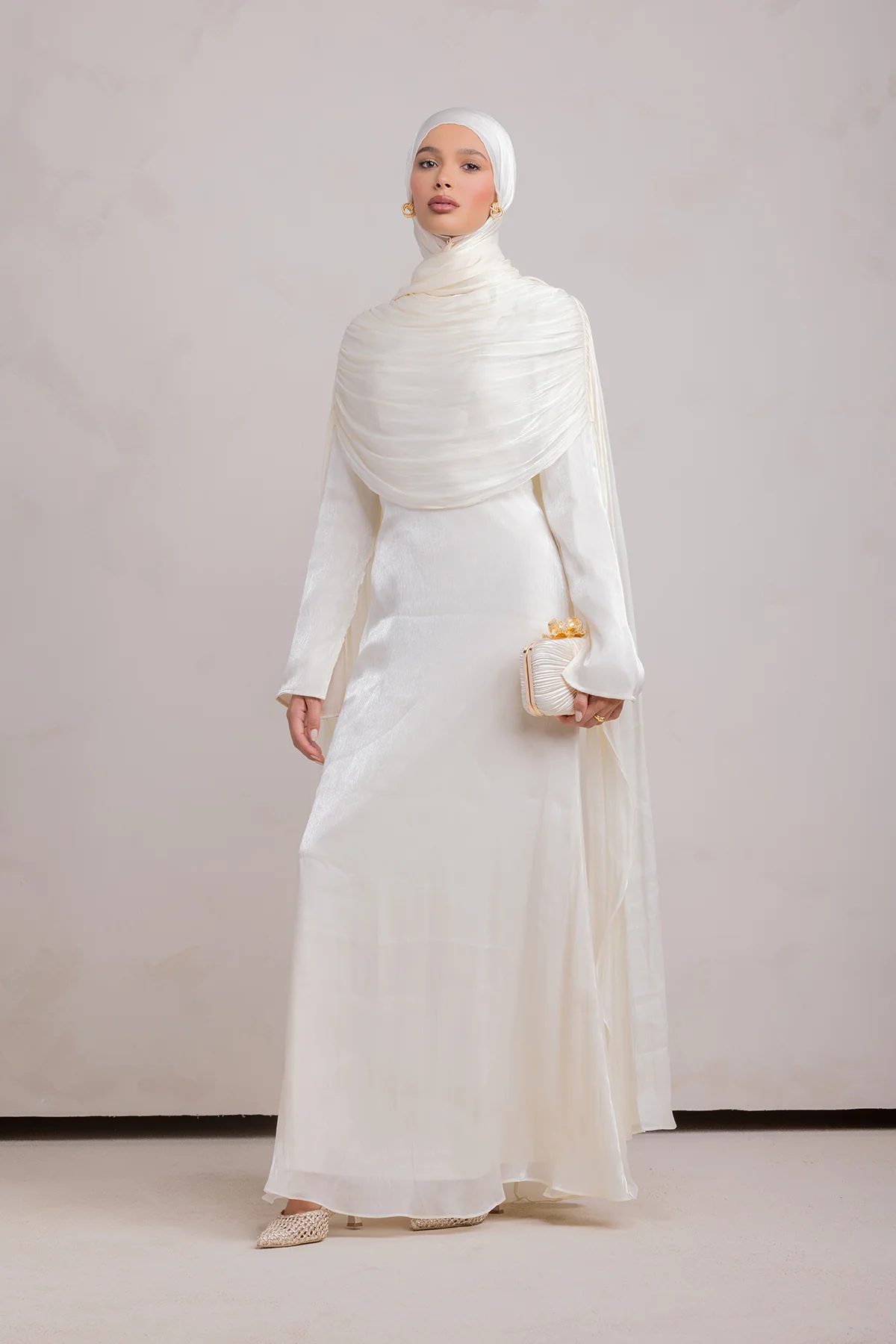 Muna Cape Gown - Ivory - Image 10