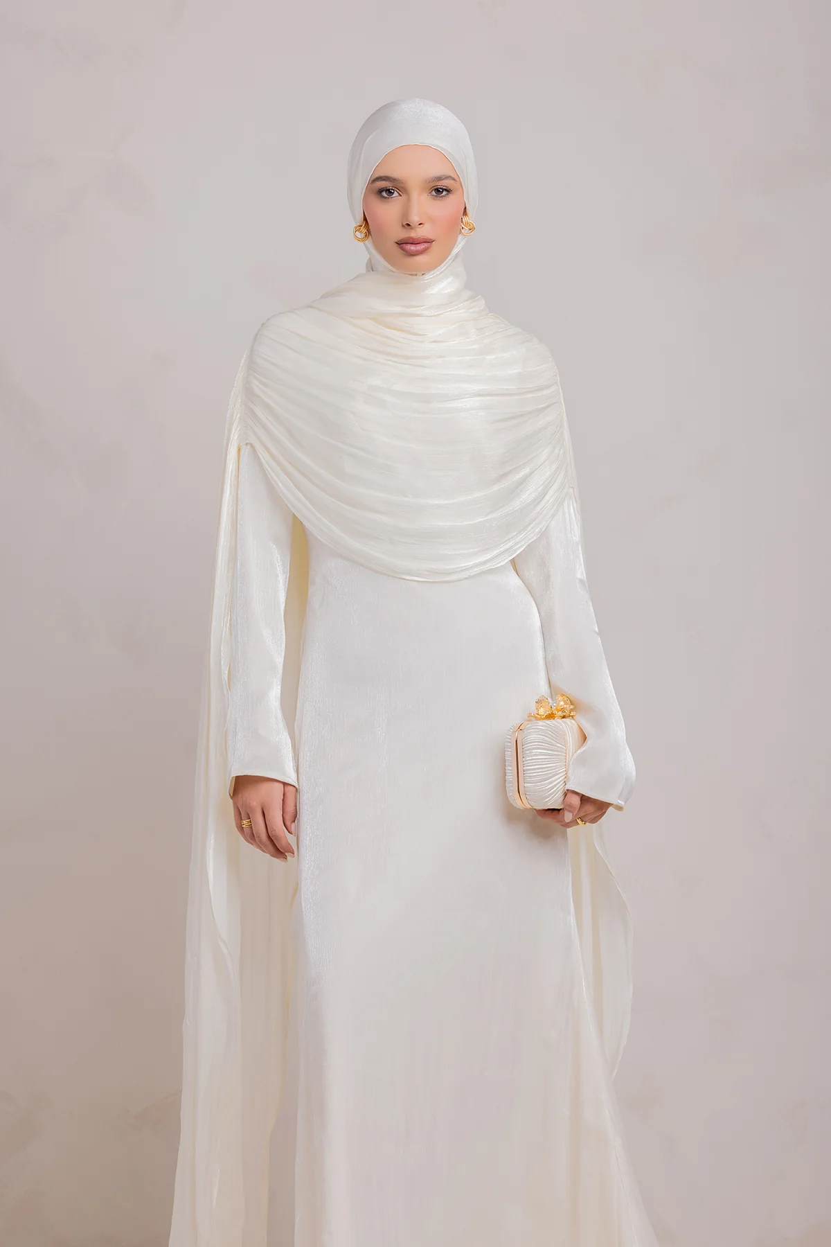 Muna Cape Gown - Ivory - Image 11