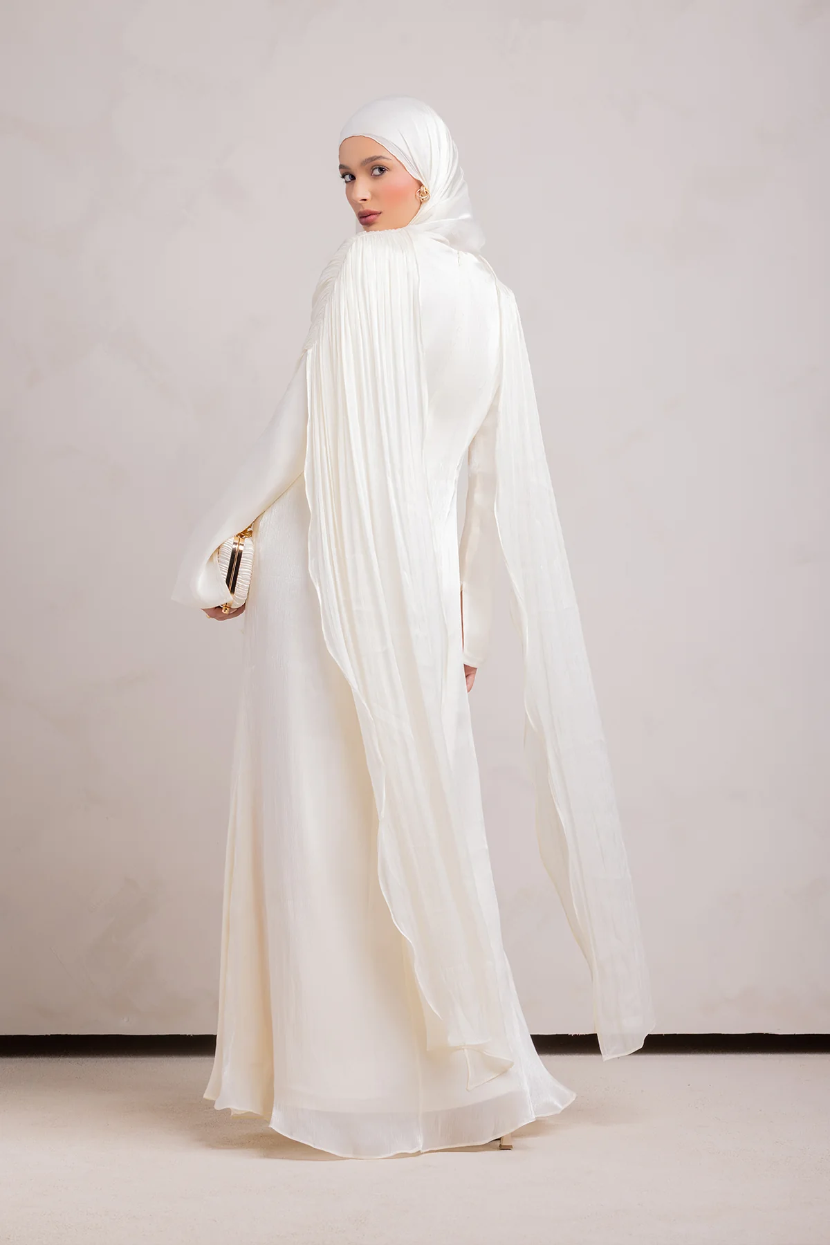 Muna Cape Gown - Ivory - Image 12