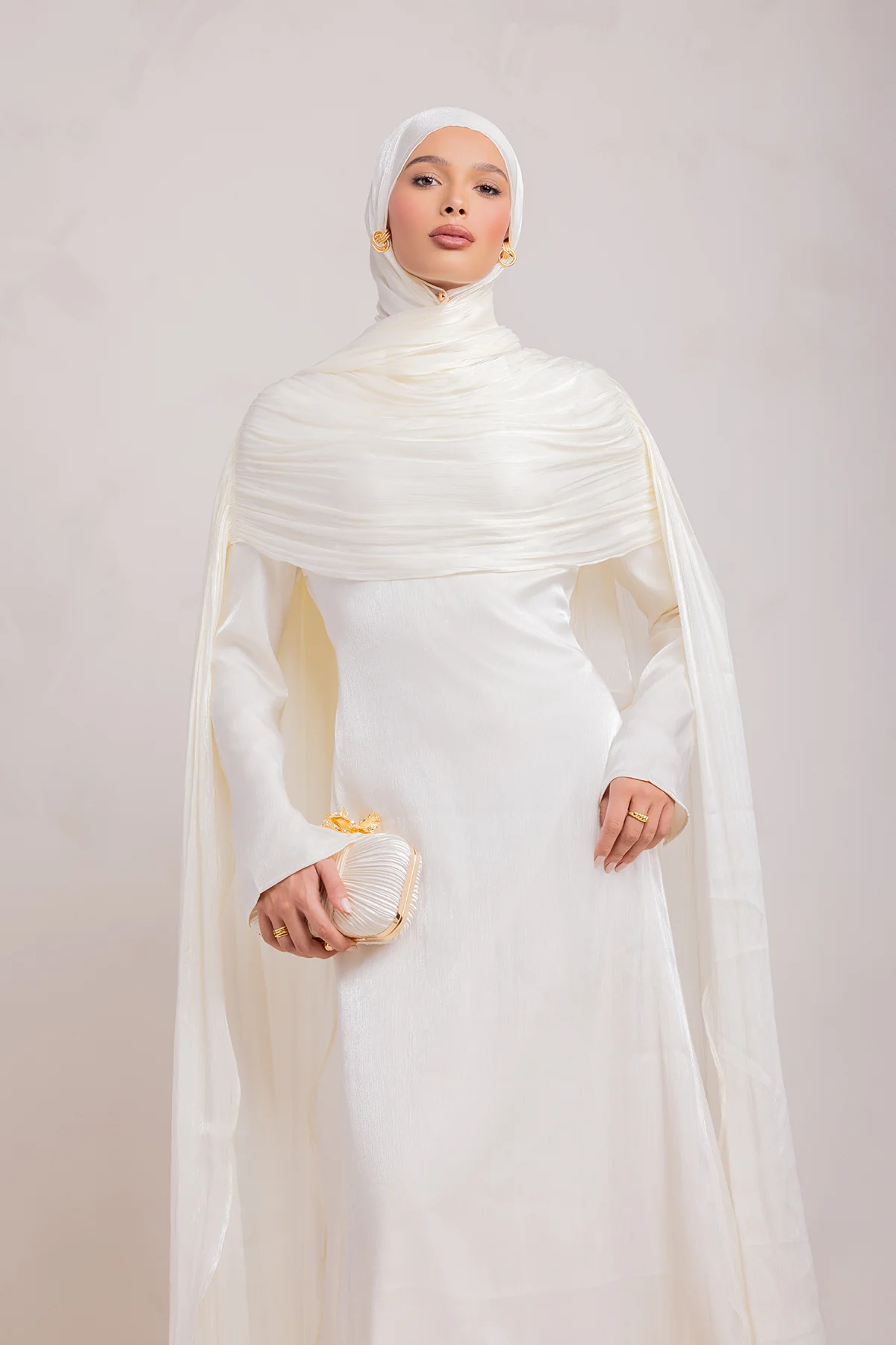 Muna Cape Gown - Ivory - Image 13