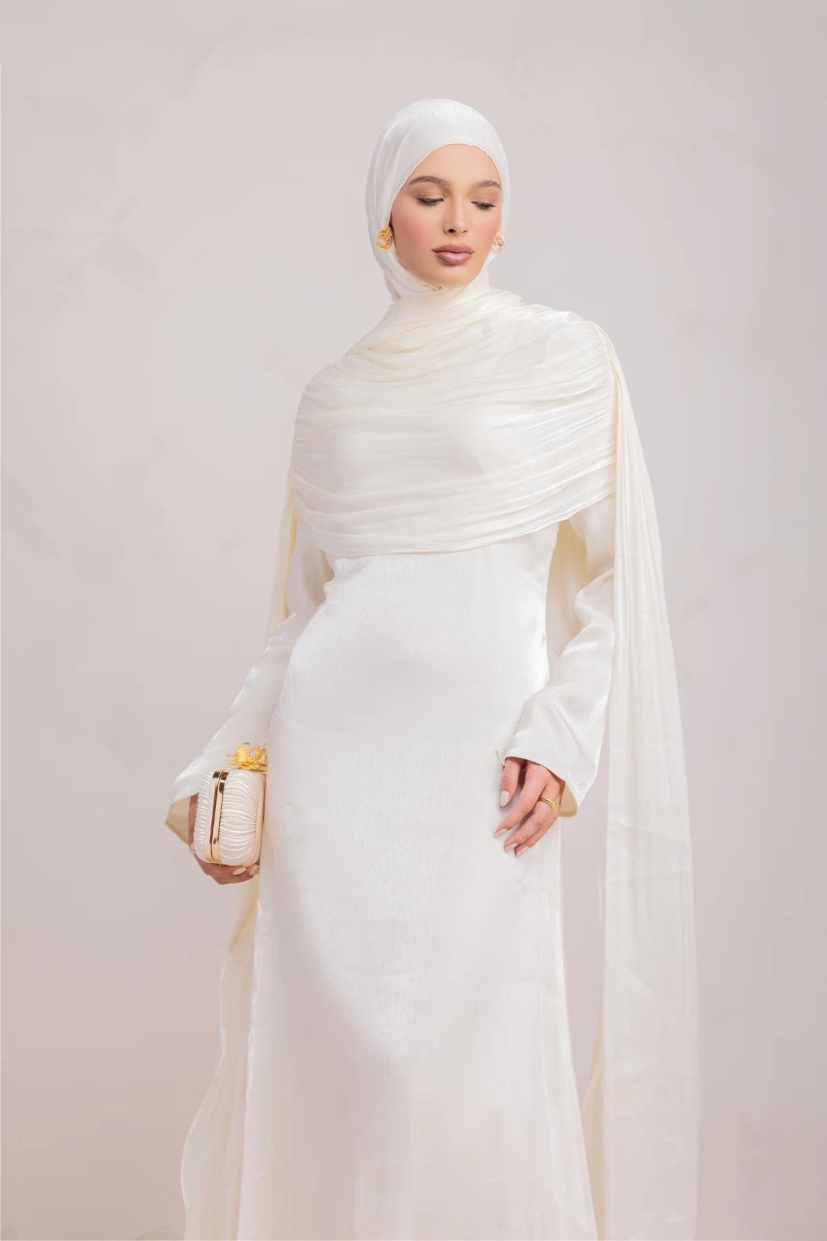 Muna Cape Gown - Ivory - Image 14