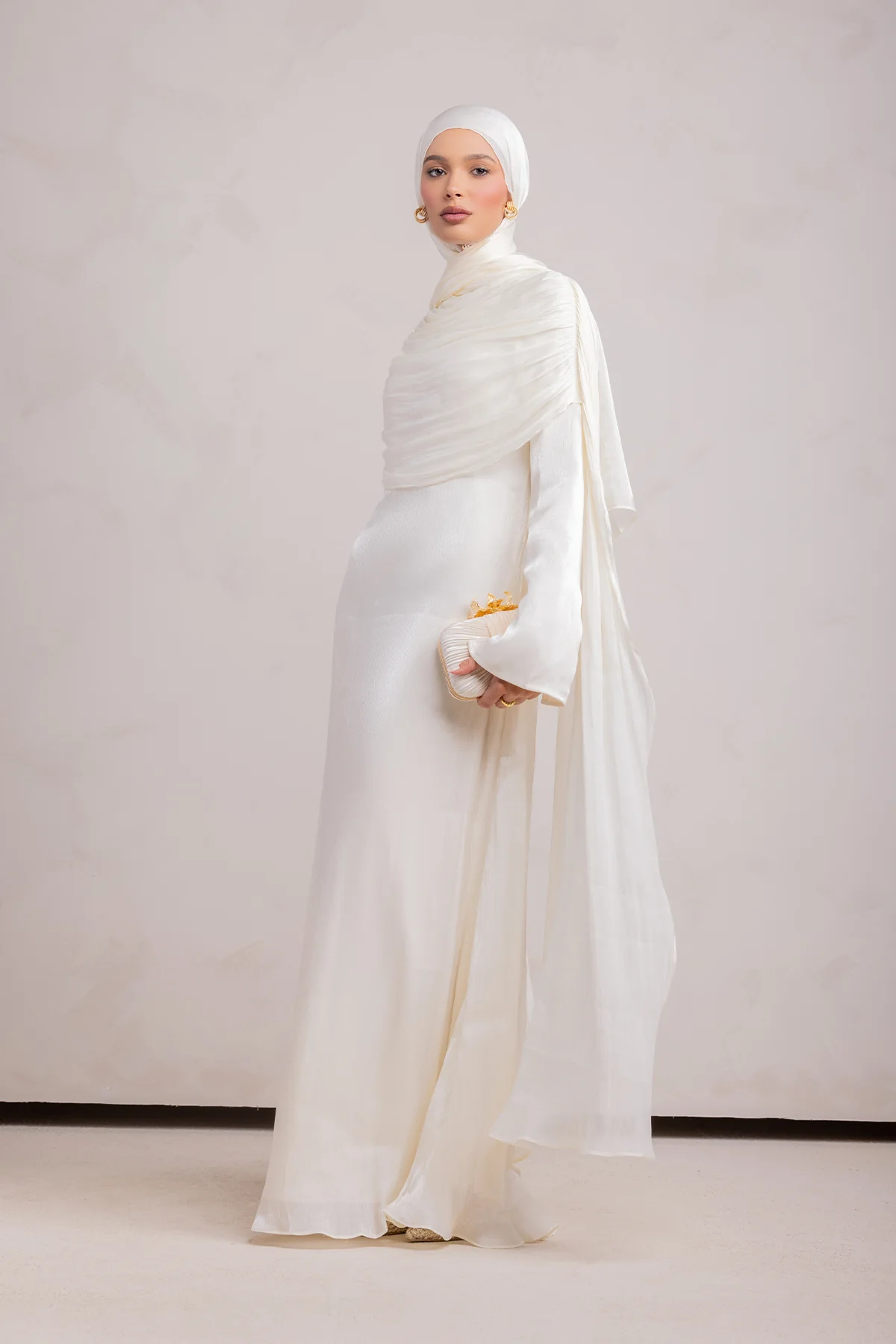 Muna Cape Gown - Ivory - Image 15