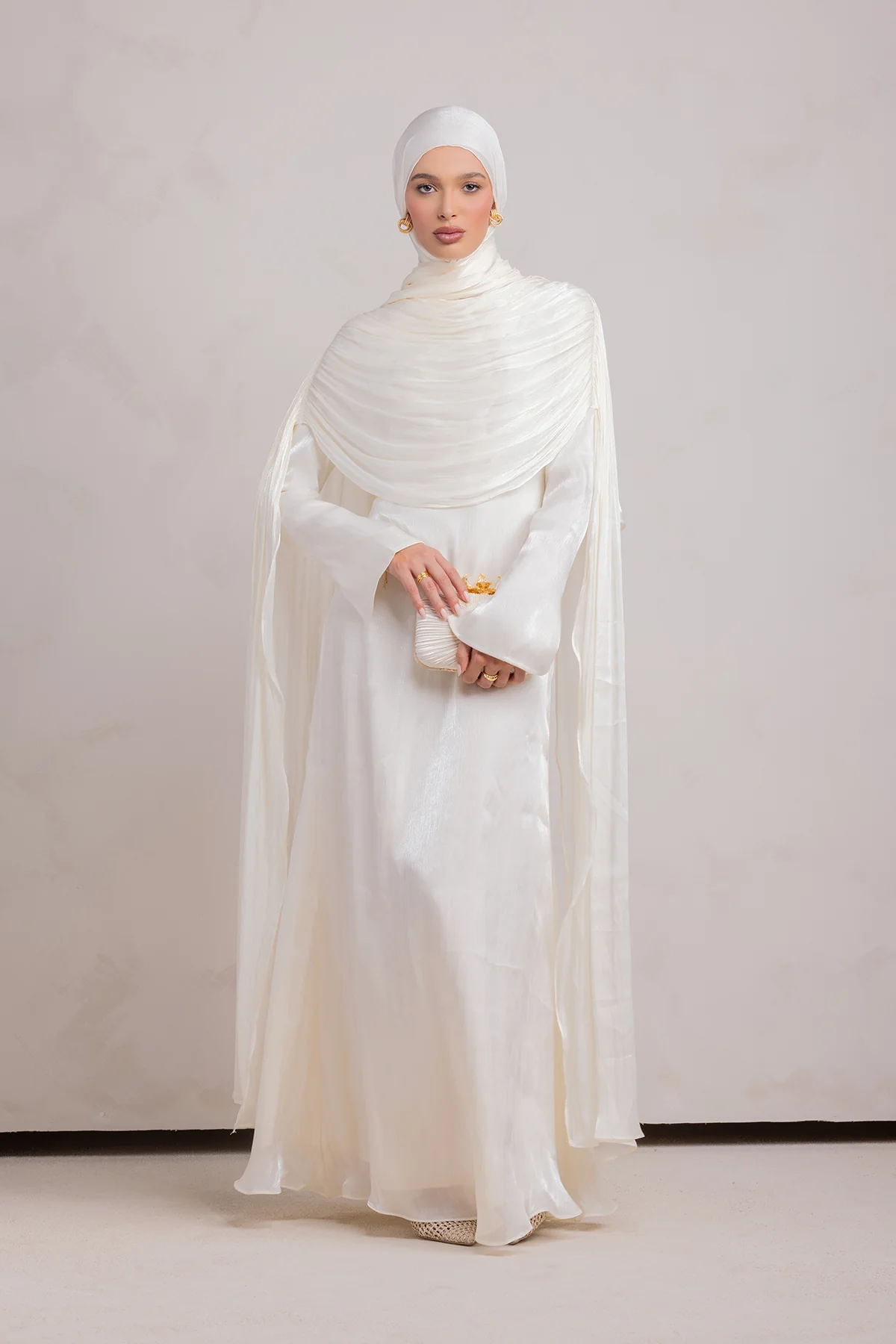 Muna Cape Gown - Ivory - Image 9
