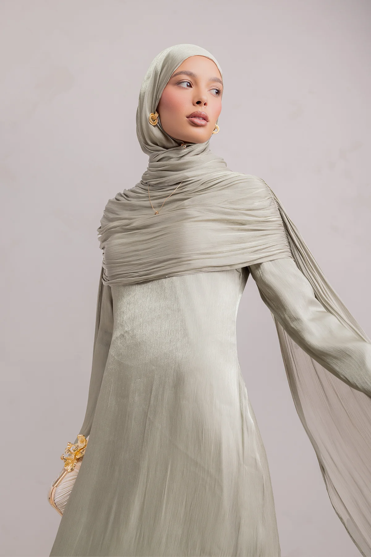 Muna Cape Gown - Eucalyptus Veil - Image 3