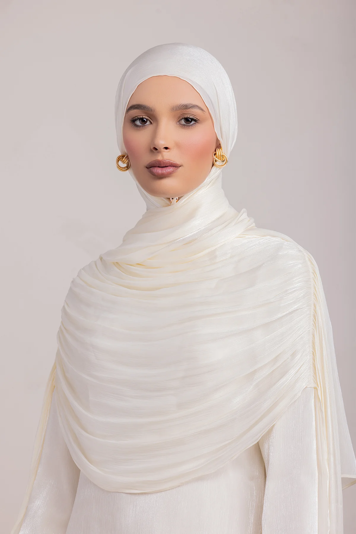 Muna Matching Hijab - Ivory - Image 3