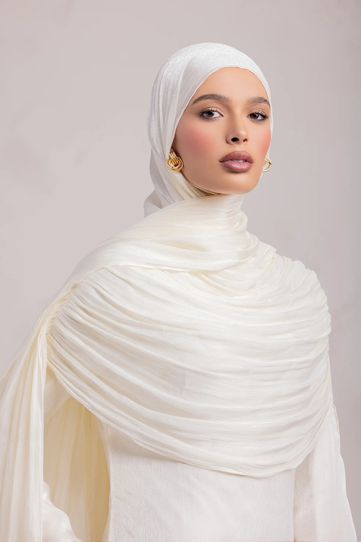 Muna Matching Hijab - Ivory - Image 4