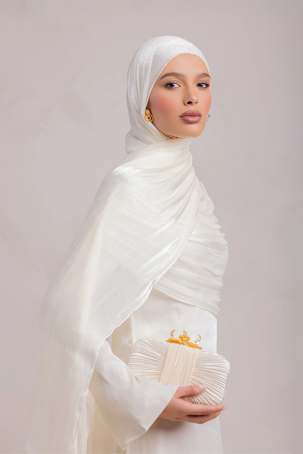 Muna Matching Hijab - Ivory - Image 5