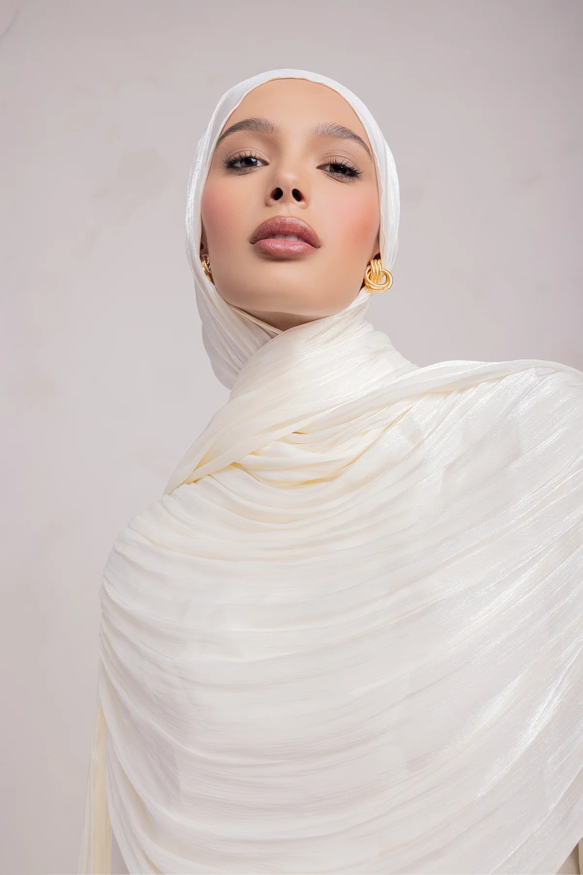 Muna Matching Hijab - Ivory - Image 6