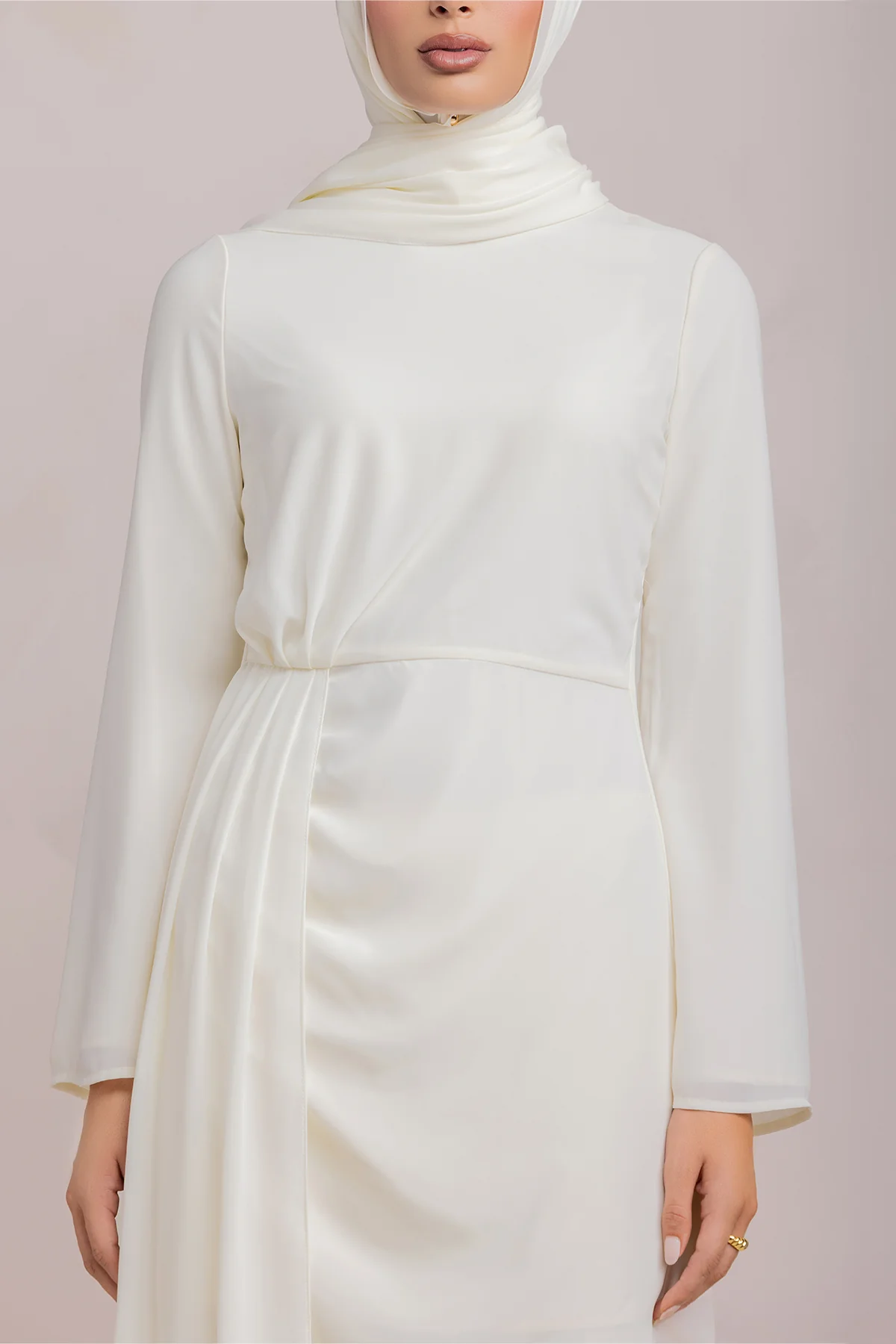 Nada Asymmetrical Tunic & Pant Set - Off White - Image 14