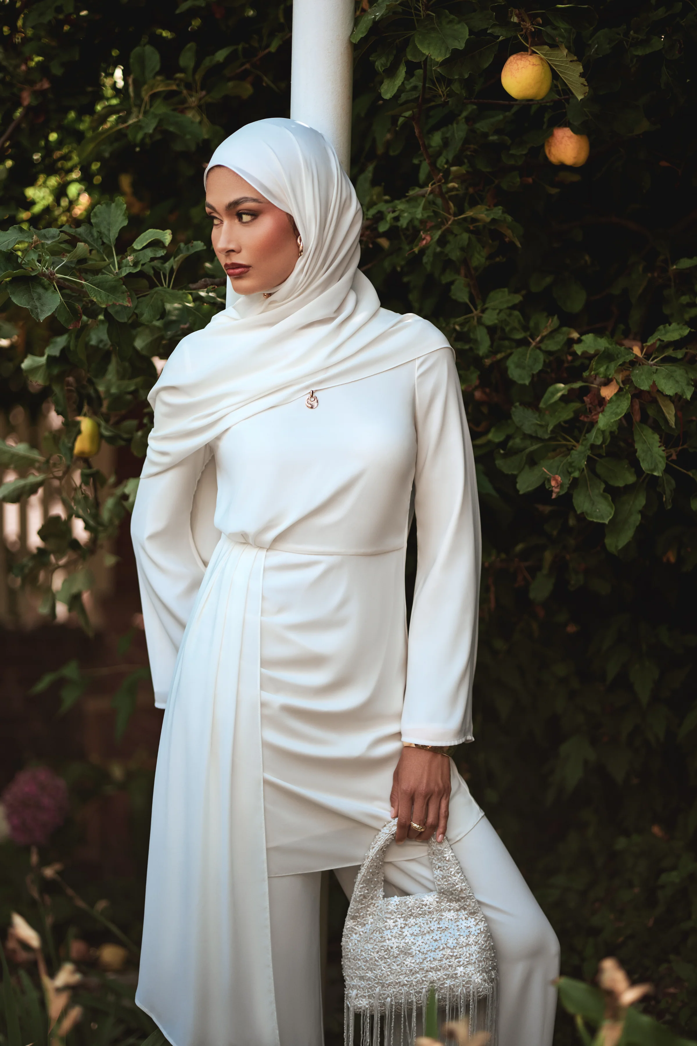 Nada Asymmetrical Tunic & Pant Set - Off White - Image 4