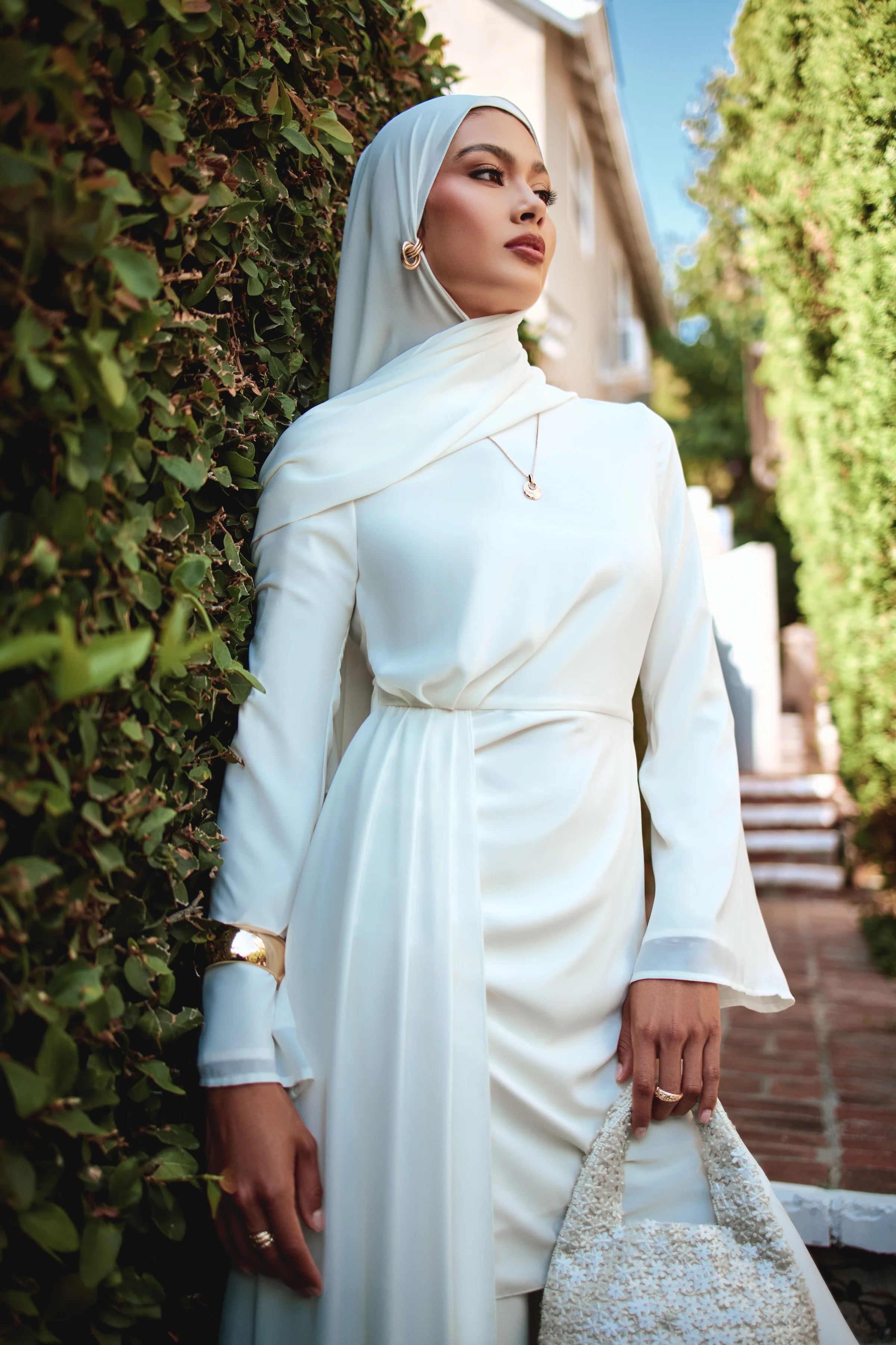 Nada Asymmetrical Tunic & Pant Set - Off White - Image 7
