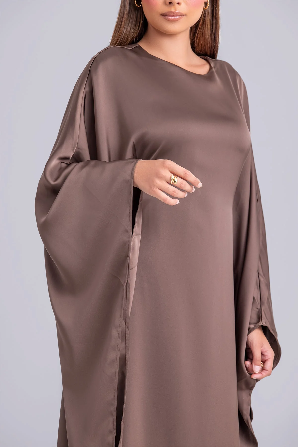 Nadine Abaya Kaftan- Chocolate - Image 7