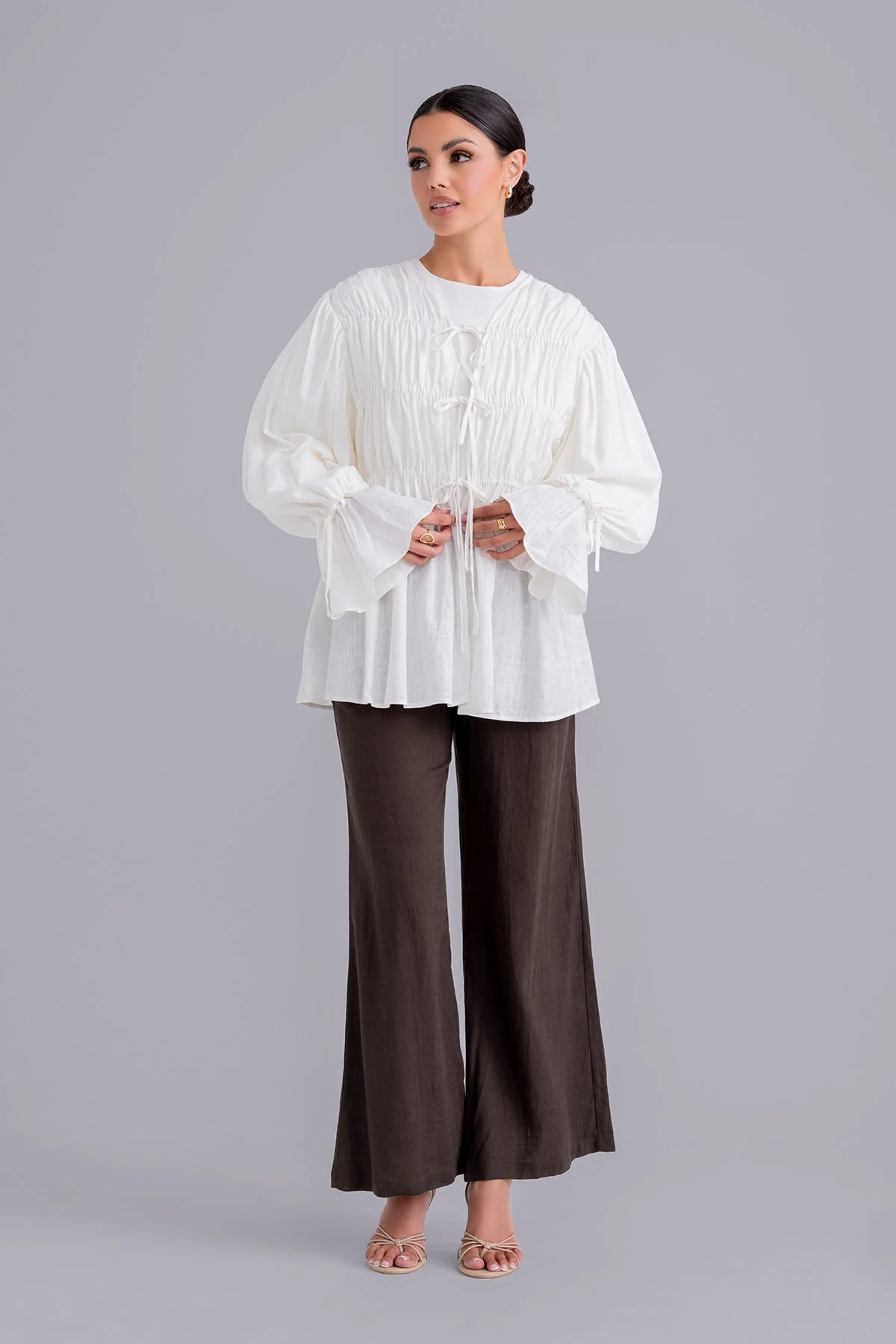 Najla Linen & Top Set - Macchiato - Image 3