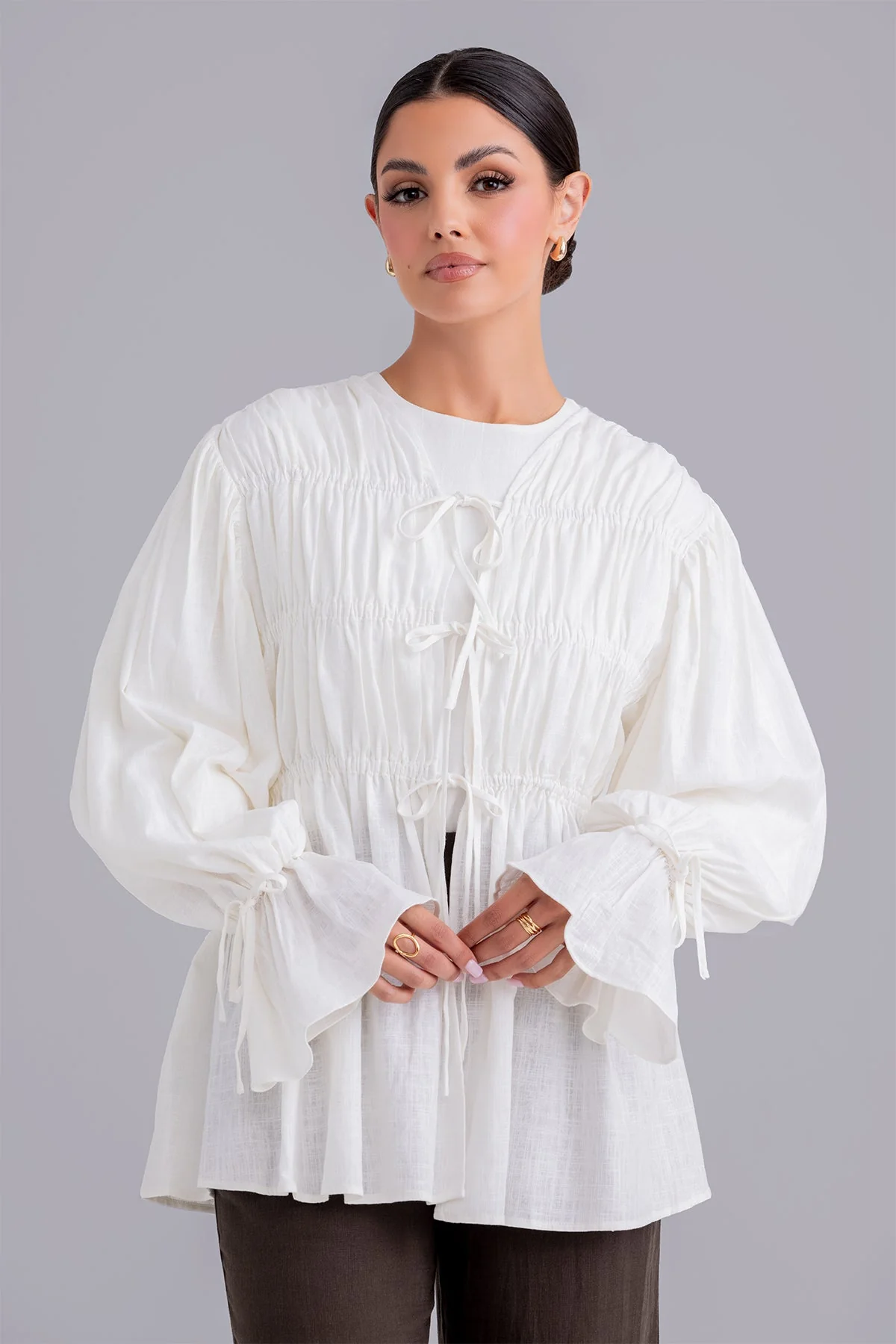 Najla Linen & Top Set - Macchiato - Image 4
