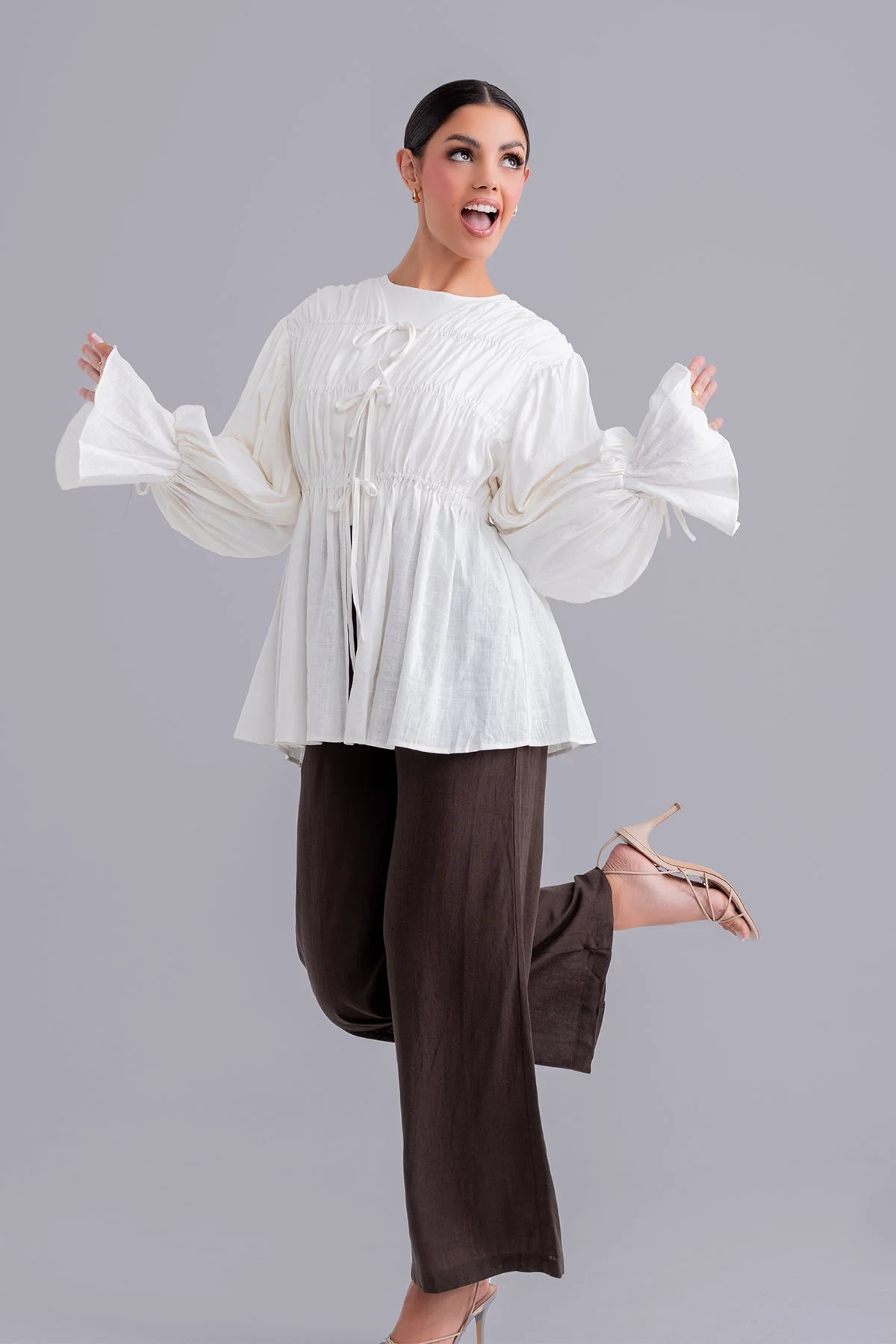 Najla Linen & Top Set - Macchiato - Image 7