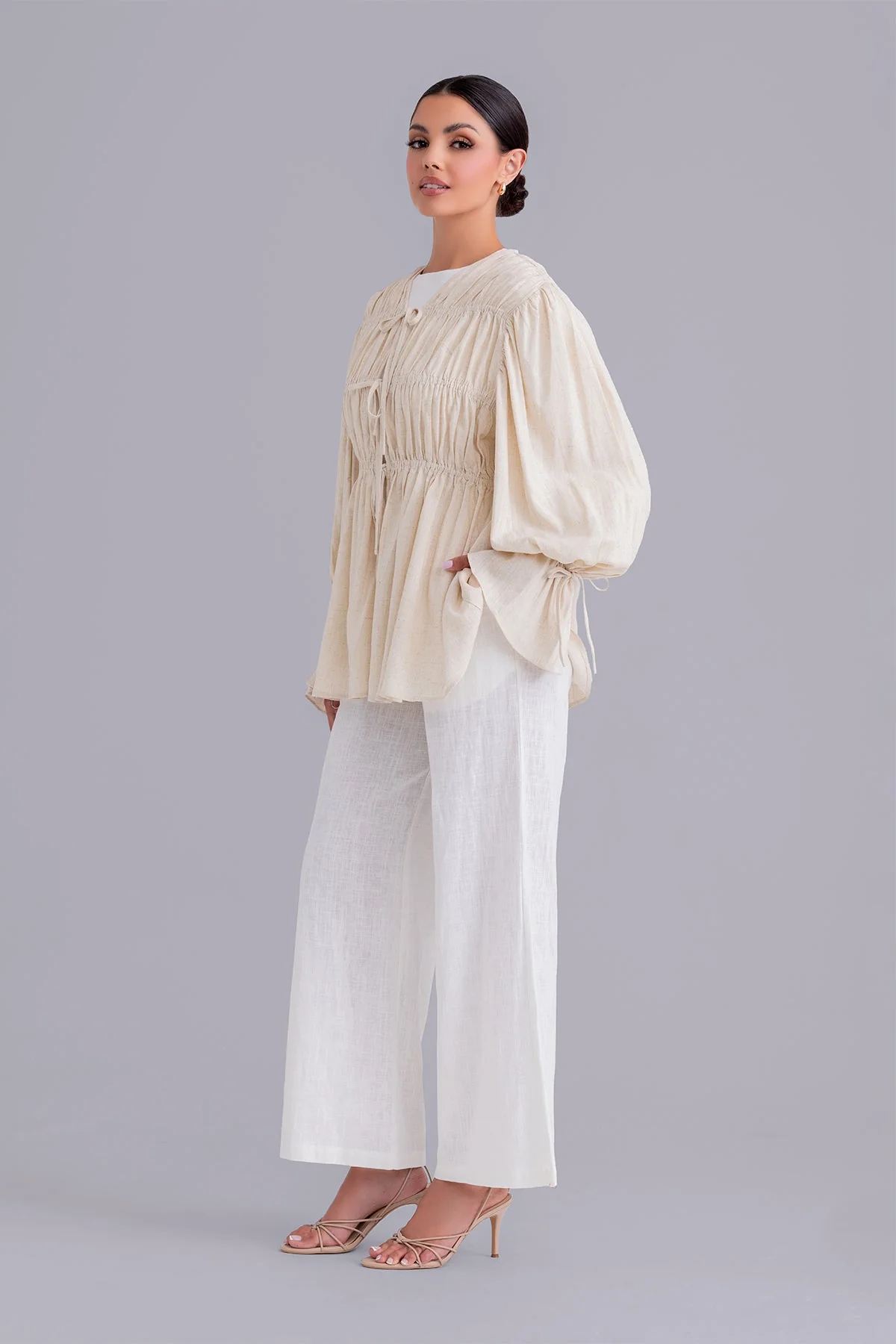 Najla Linen & Top Set - Vanilla Cloud - Image 3