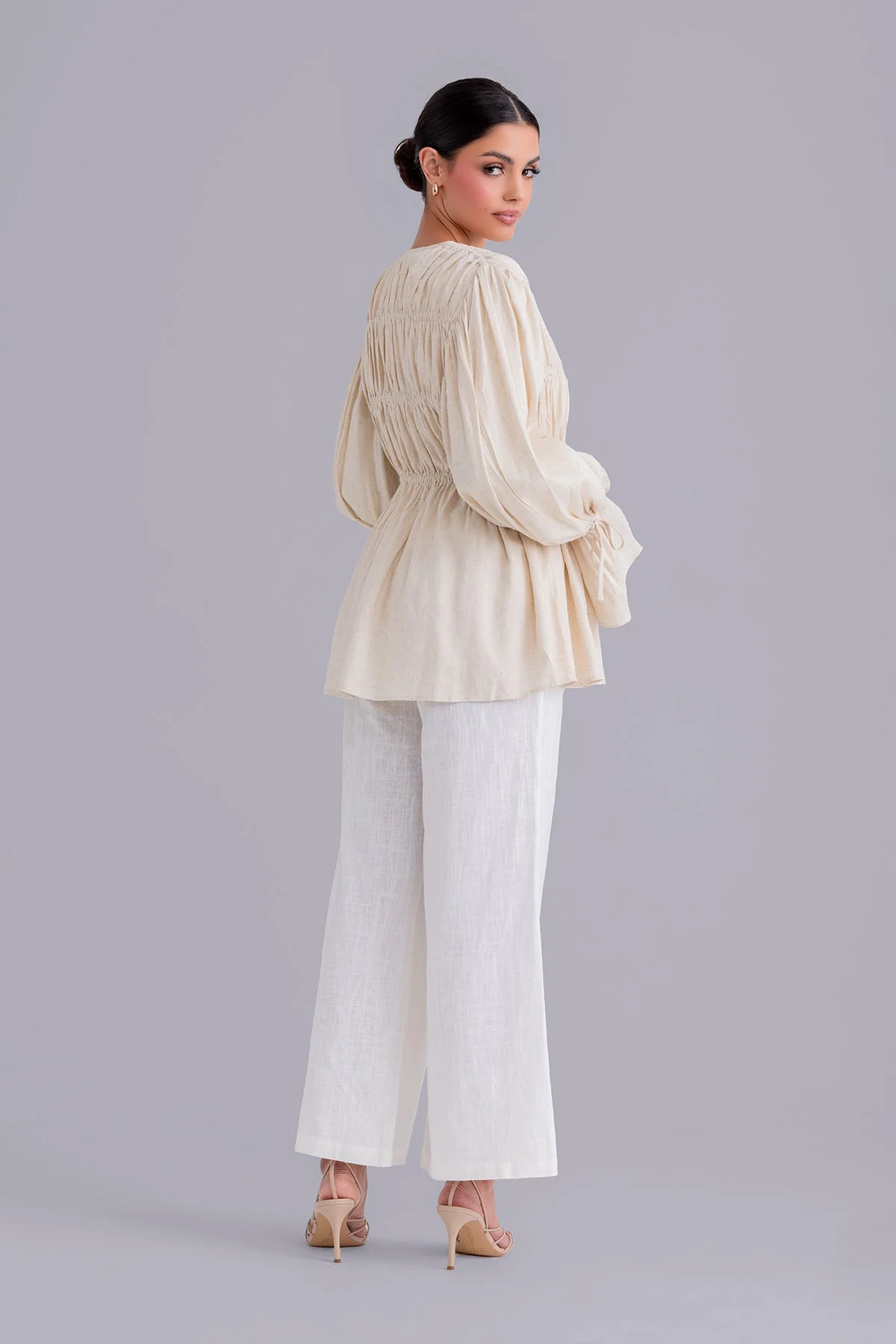 Najla Linen & Top Set - Vanilla Cloud - Image 4