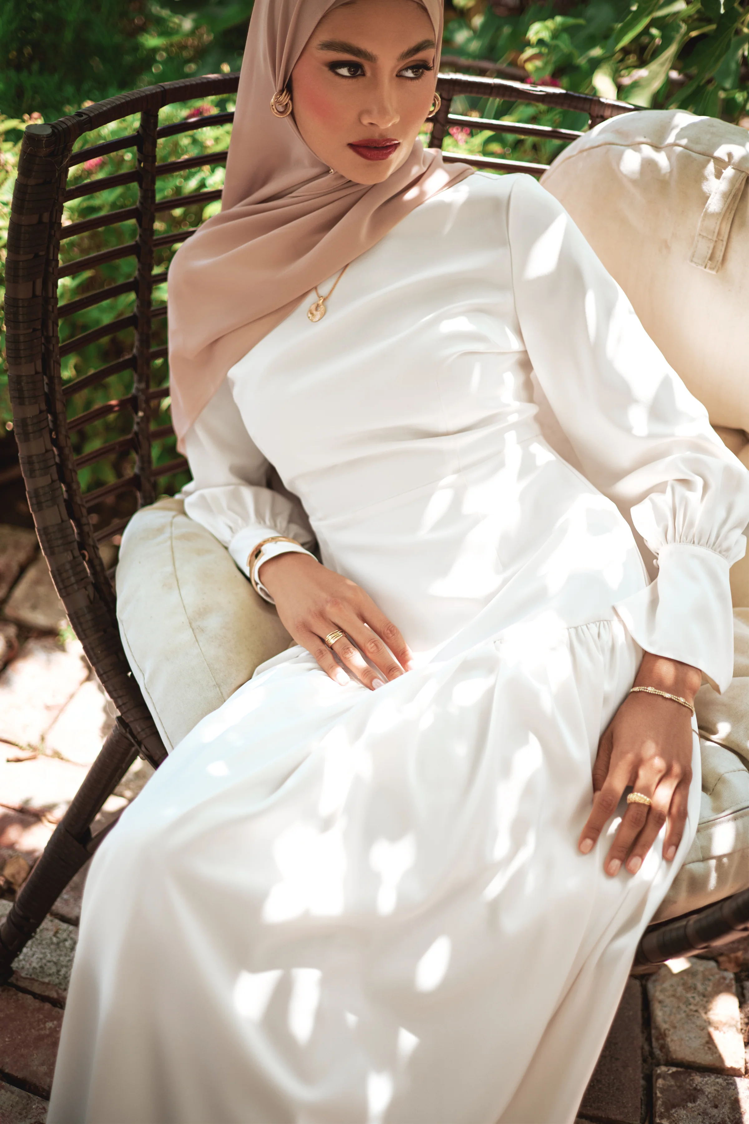 Nideen Maxi Dress - Off White - Image 7