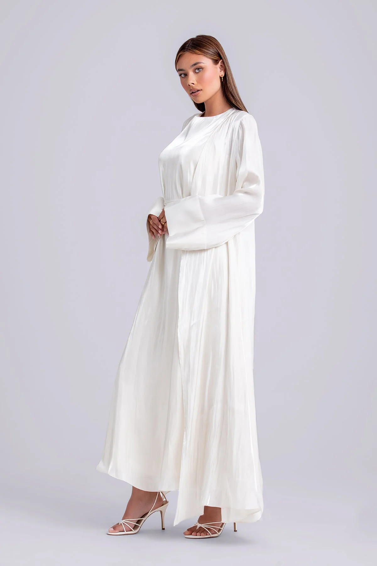 Nora Two Piece Abaya Set- Ivory - Image 4